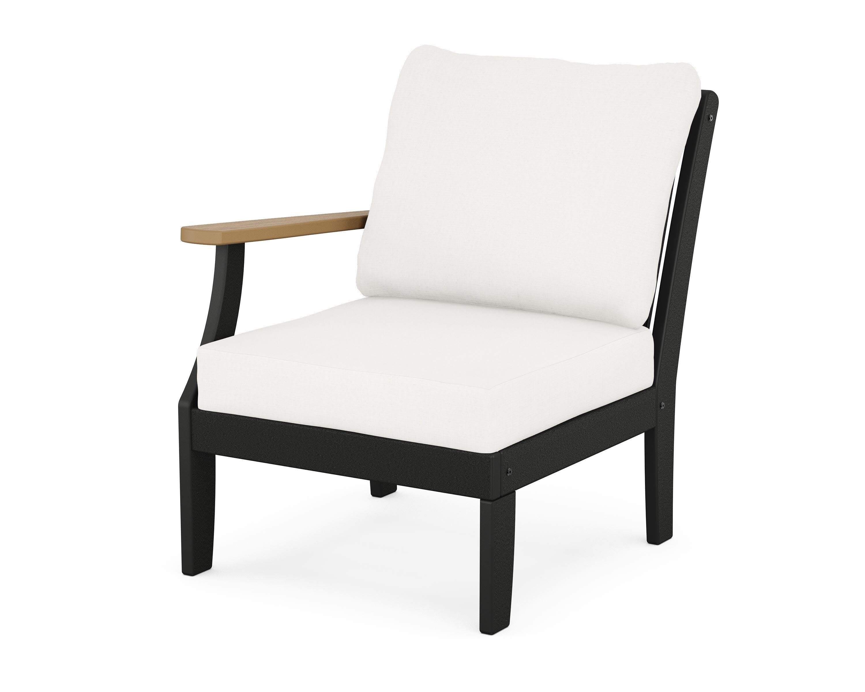 Braxton Modular Left Arm Chair in Black / Natural / Natural Linen