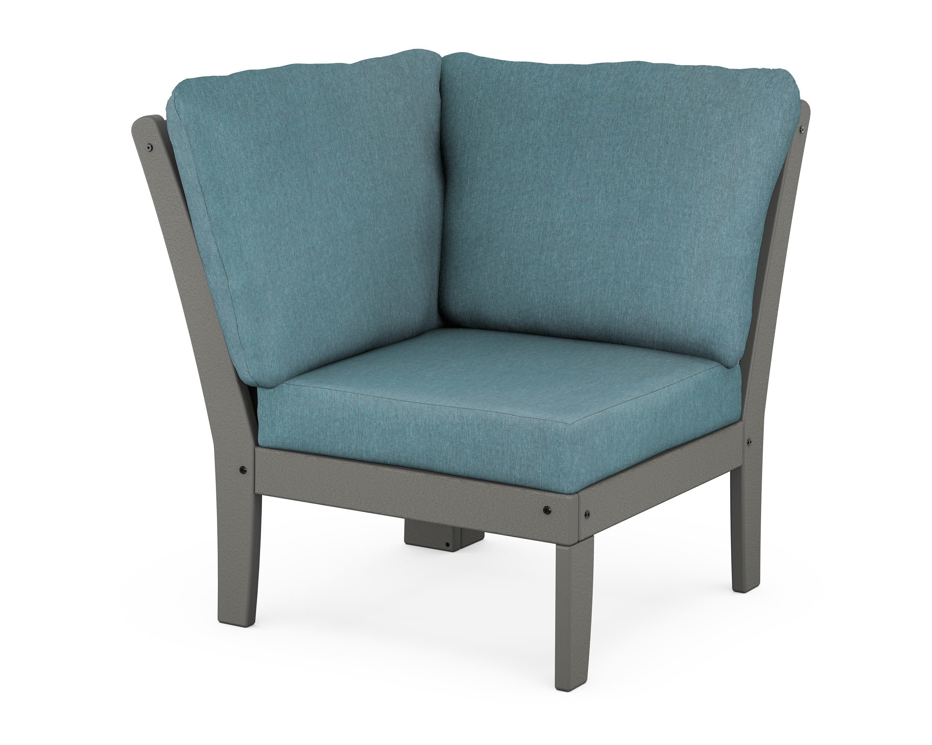 Braxton Modular Corner Chair in Slate Grey / Ocean Teal