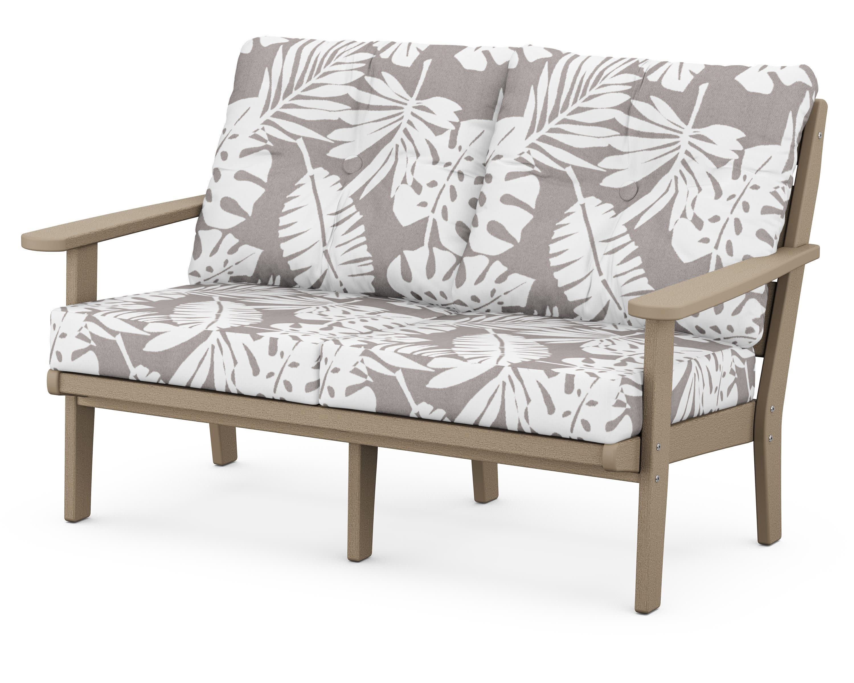 Lakeside Deep Seating Loveseat in Vintage Sahara / Leaf Grey Mist