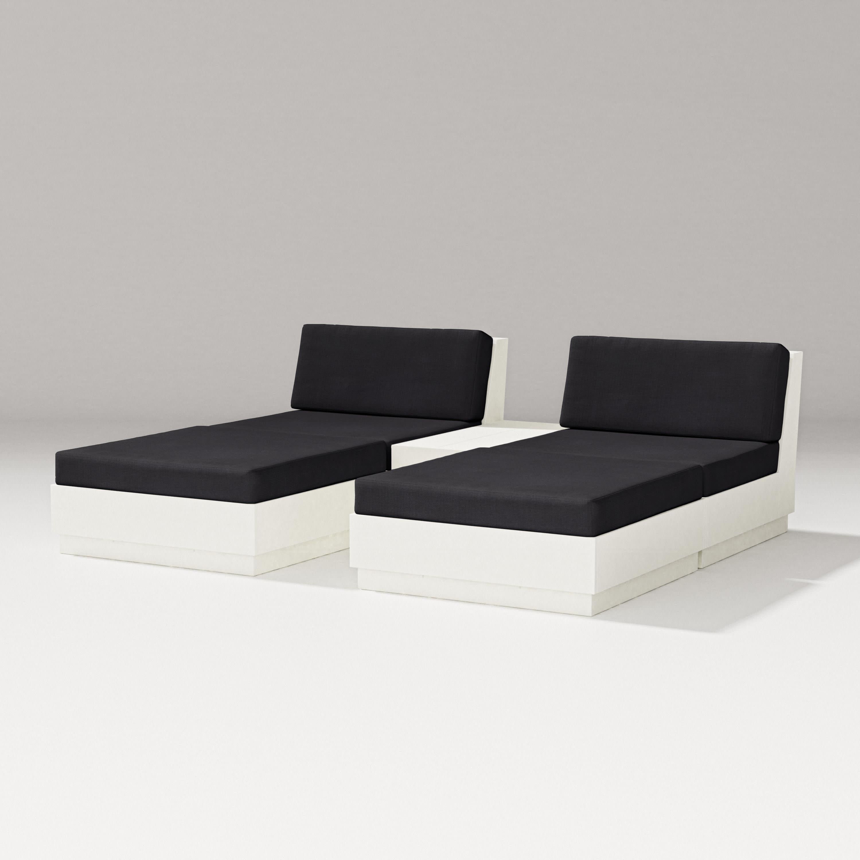 Elevate Double Chaise Set in Vintage White / Midnight Linen