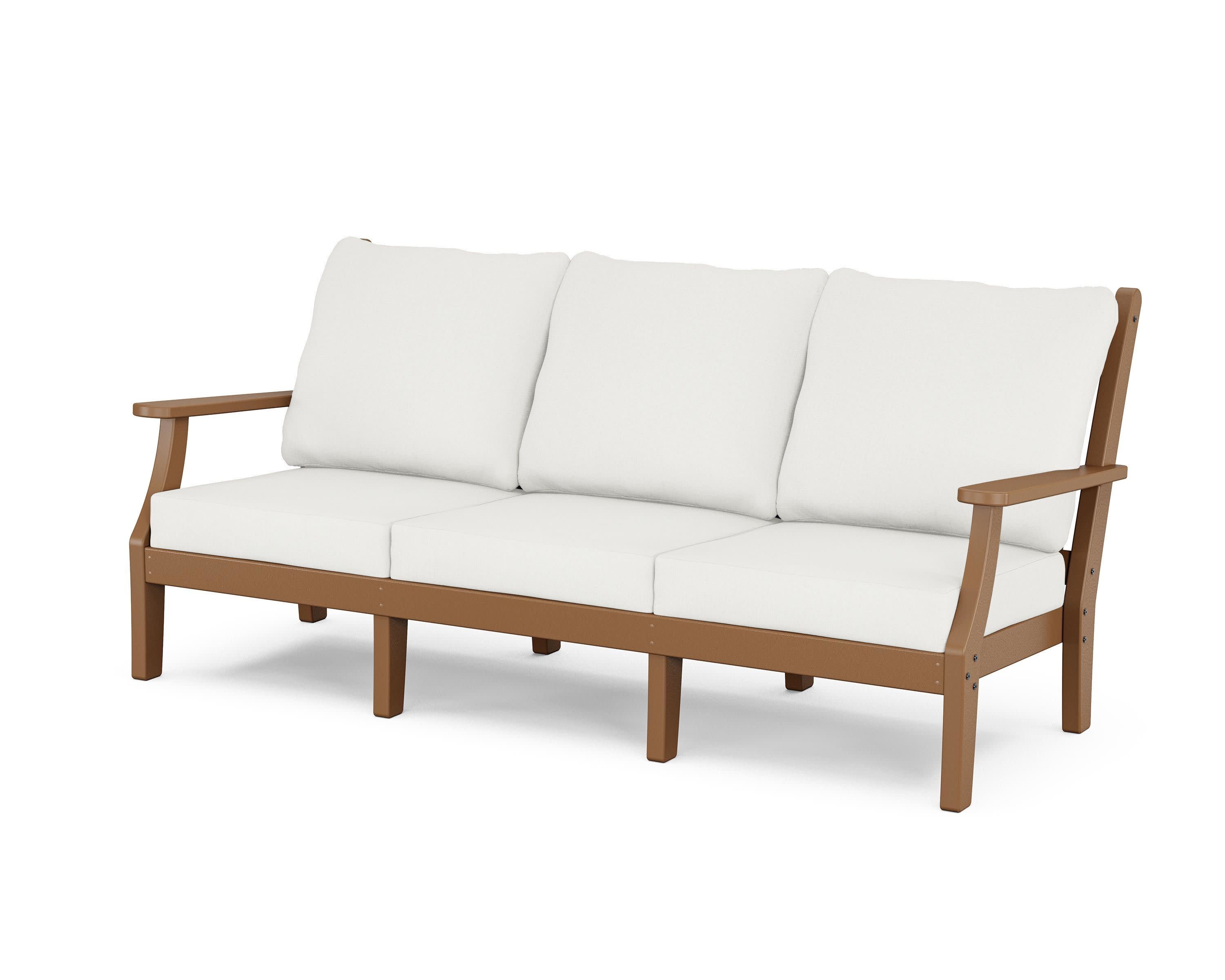 Wovendale Deep Seating Sofa in Teak / Natural Linen