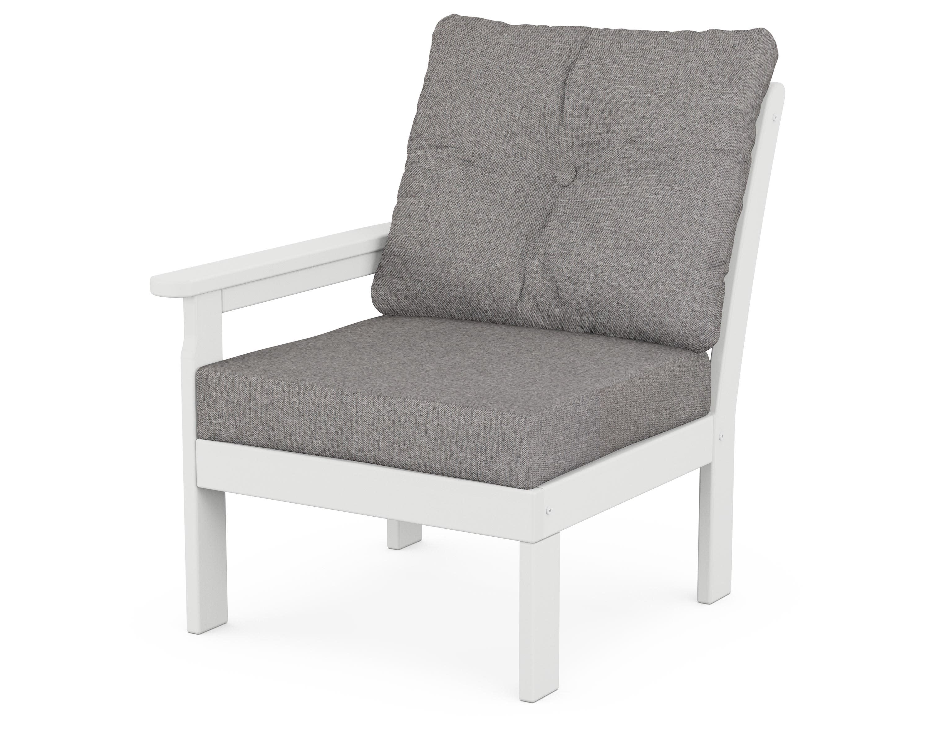 Vineyard Modular Left Arm Chair in White / Grey Mist