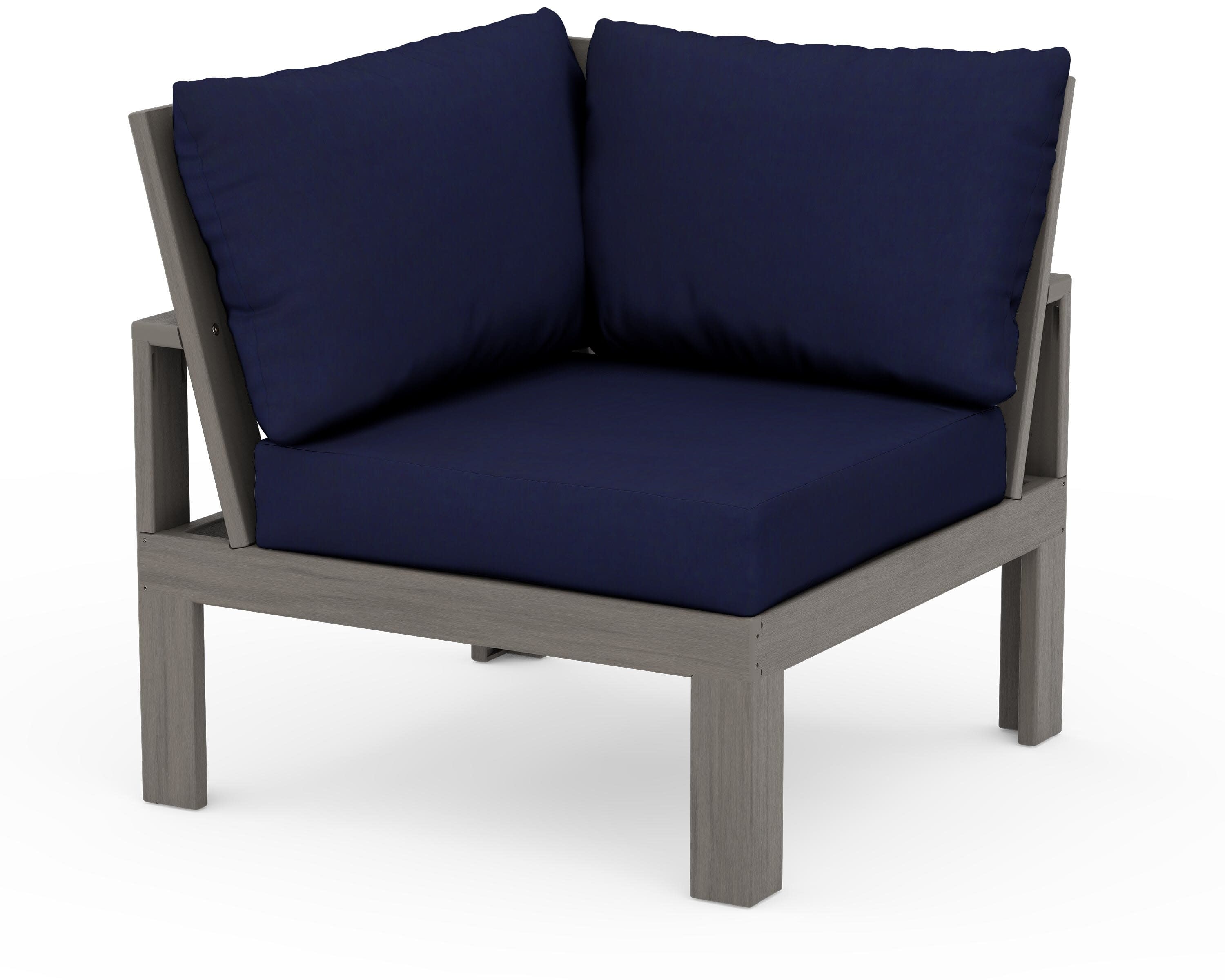 Modular Corner Chair in Driftwood / Navy