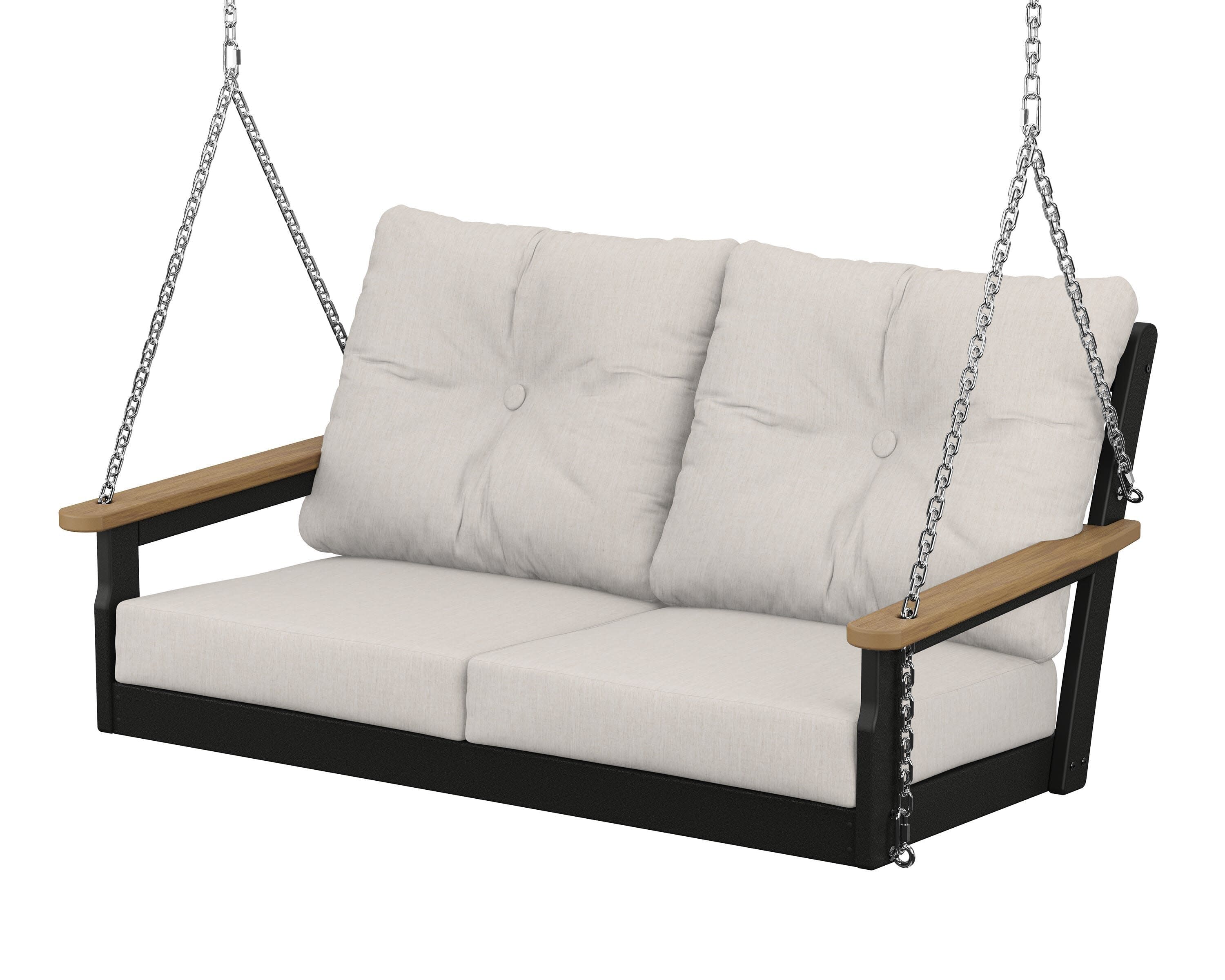 Vineyard Deep Seating Swing in Black / Natural / Cast Ash