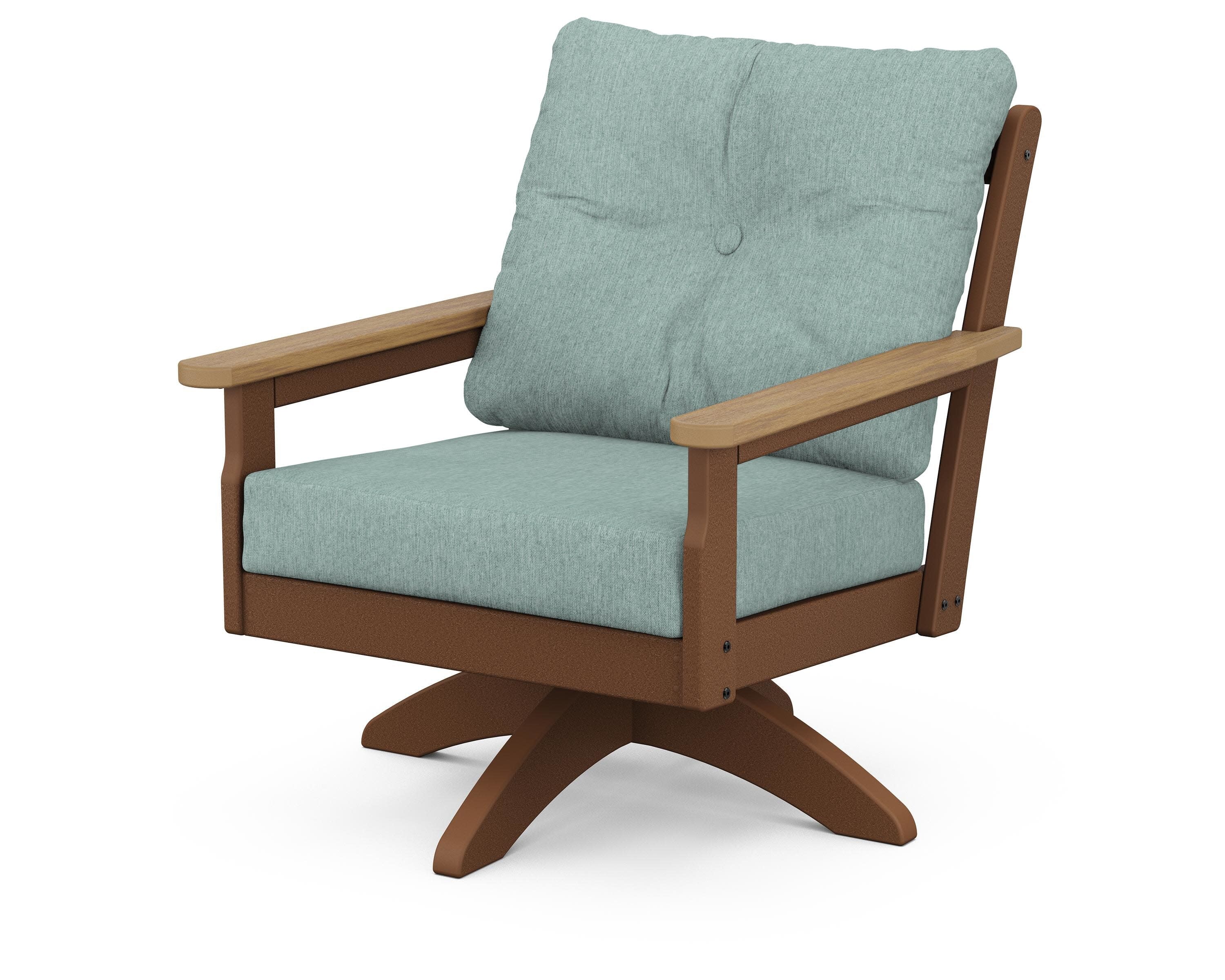 Vineyard Deep Seating Swivel Chair in Teak / Natural / Glacier Spa