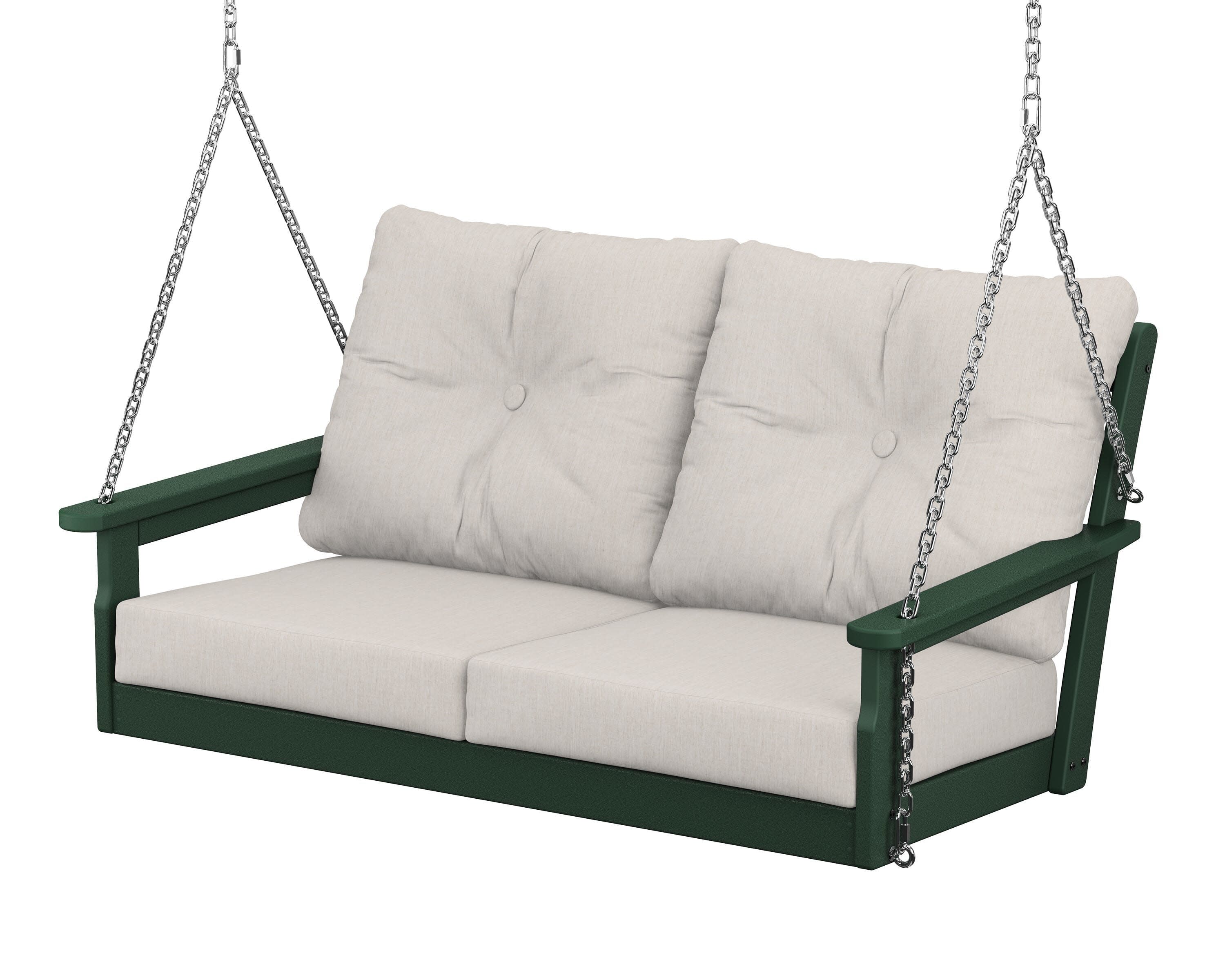 Vineyard Deep Seating Swing in Green / Cast Ash