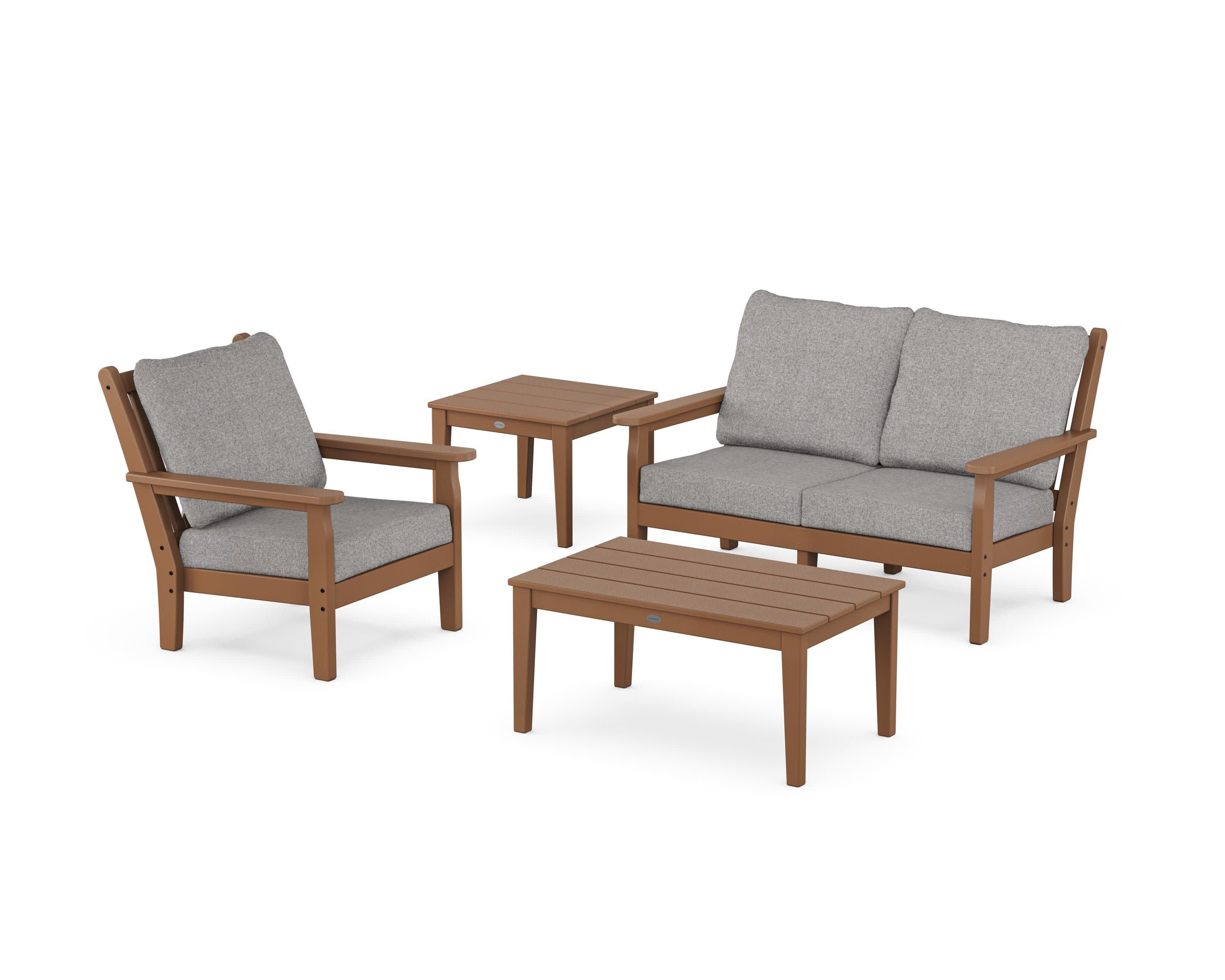 Chippendale 4-Piece Deep Seating Set in Teak / Grey Mist