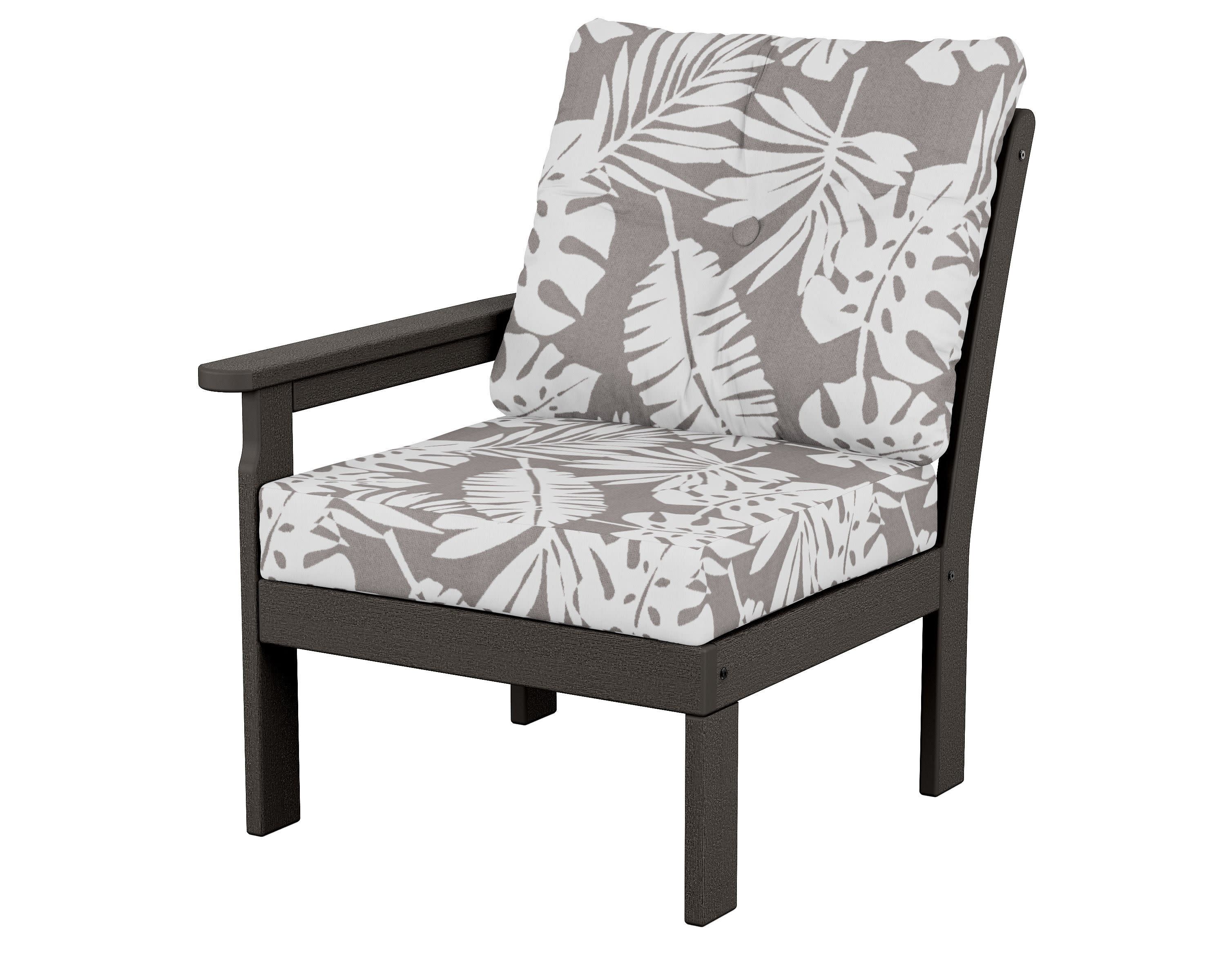 Vineyard Modular Left Arm Chair in Vintage Coffee / Leaf Grey Mist