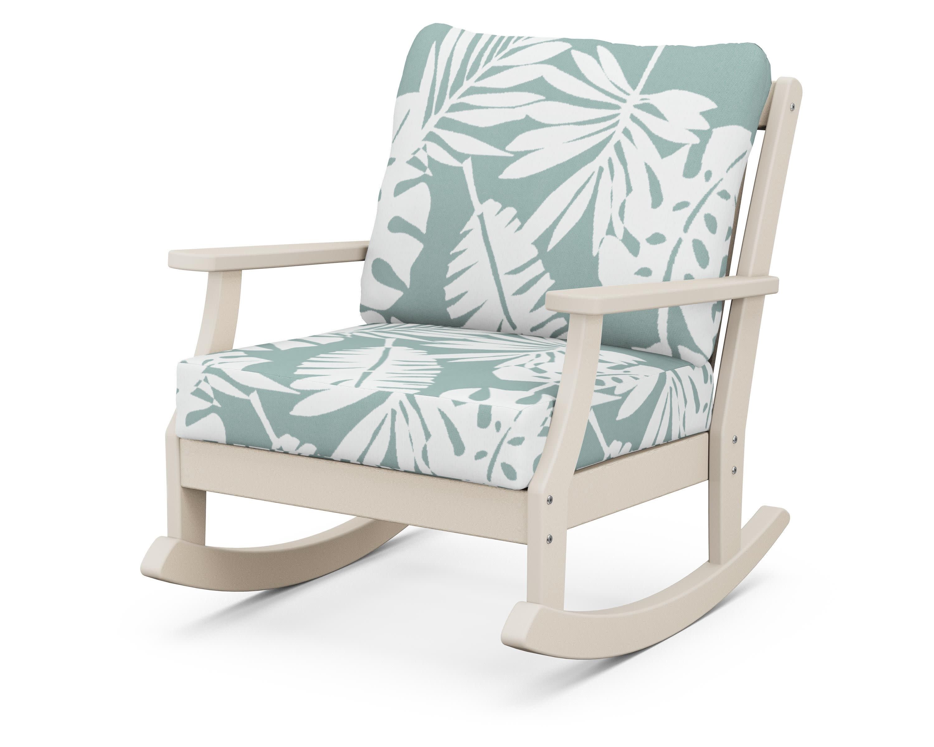Braxton Deep Seating Rocking Chair in Sand / Leaf Glacier Spa