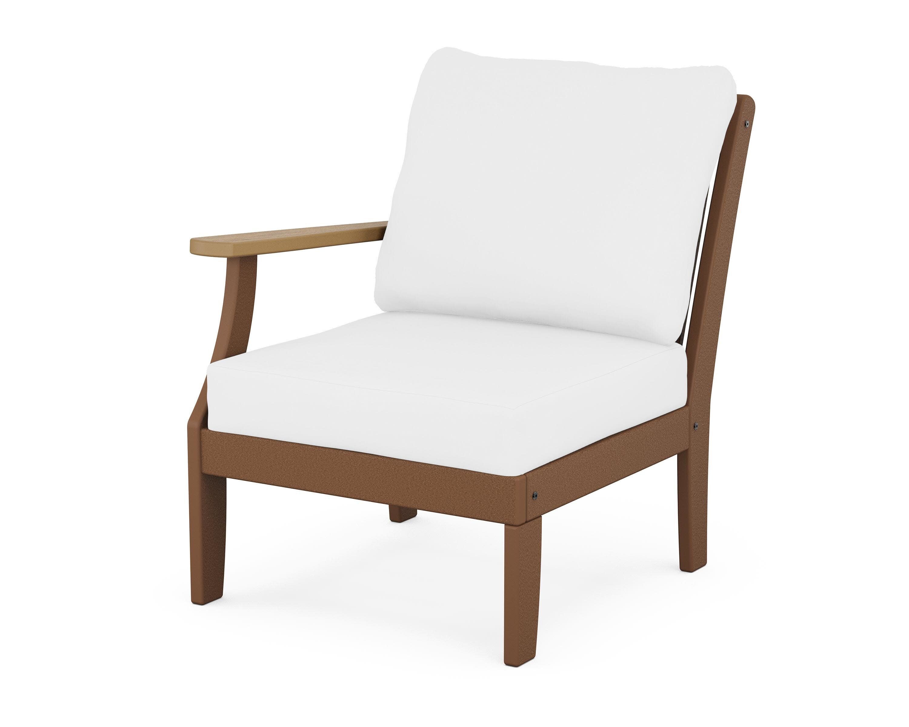 Braxton Modular Left Arm Chair in Teak / Natural / Natural