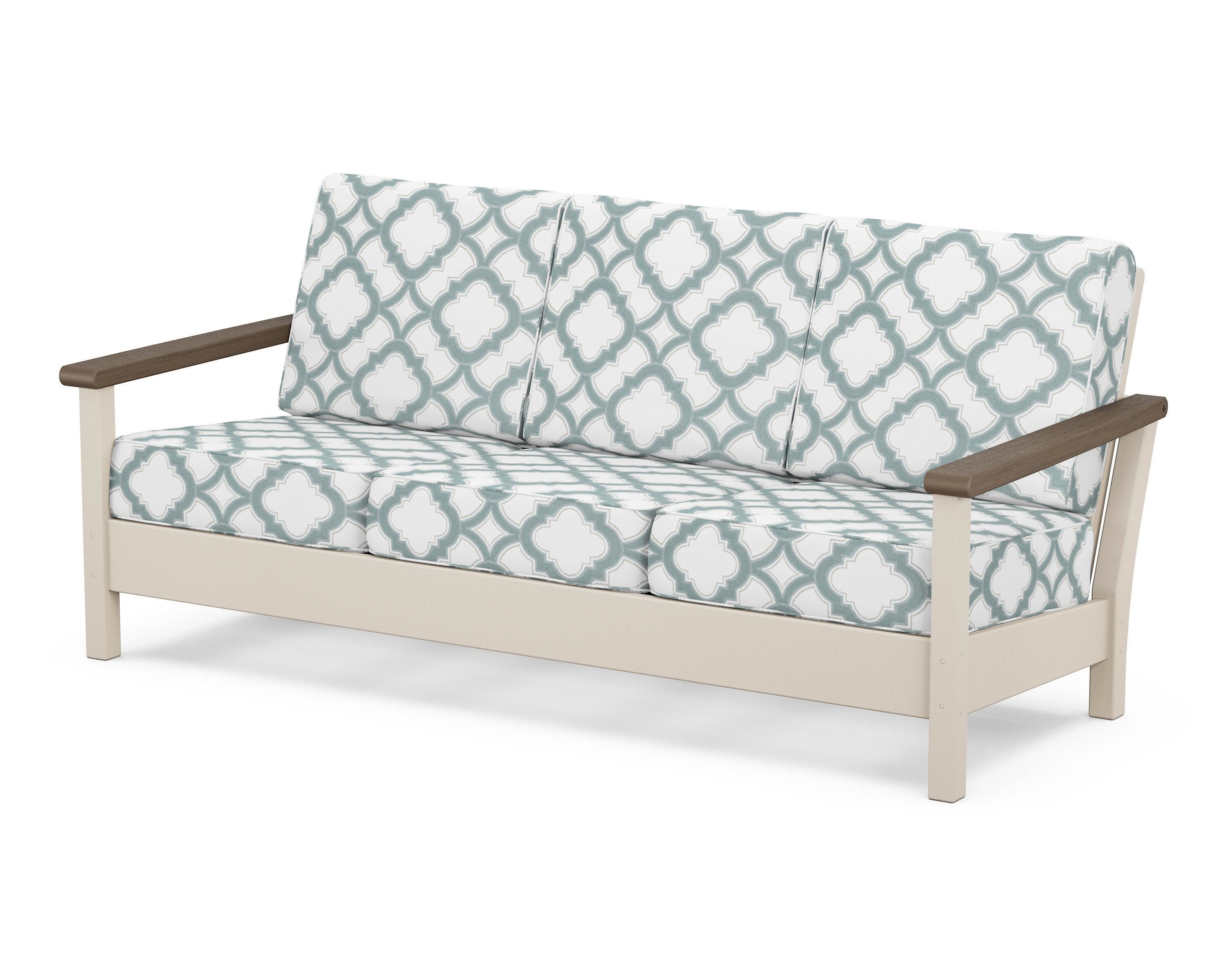 Harbour Deep Seating Sofa in Sand / Kona / Trellis Glacier Spa