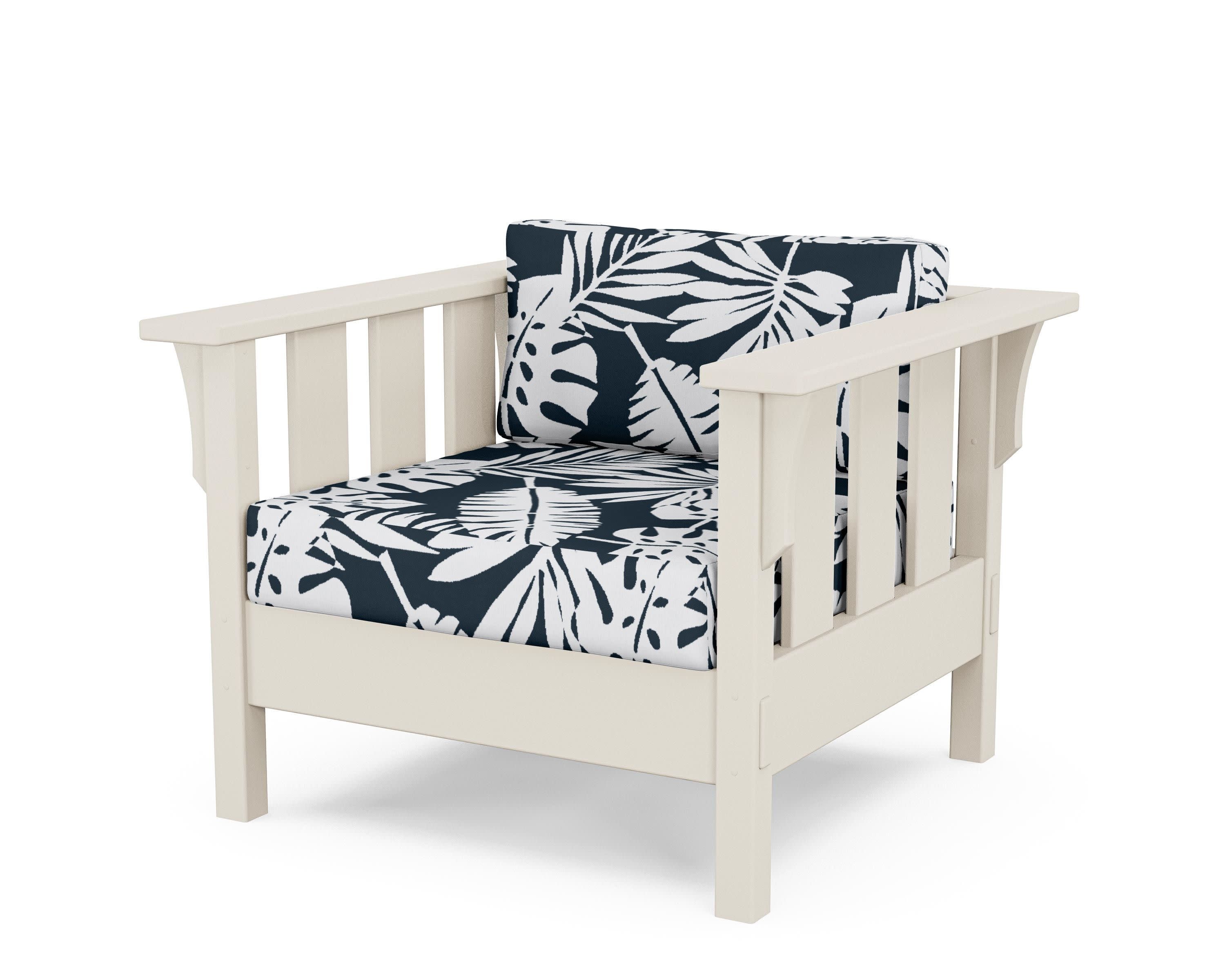 Acadia Deep Seating Chair in Sand / Leaf Marine Indigo