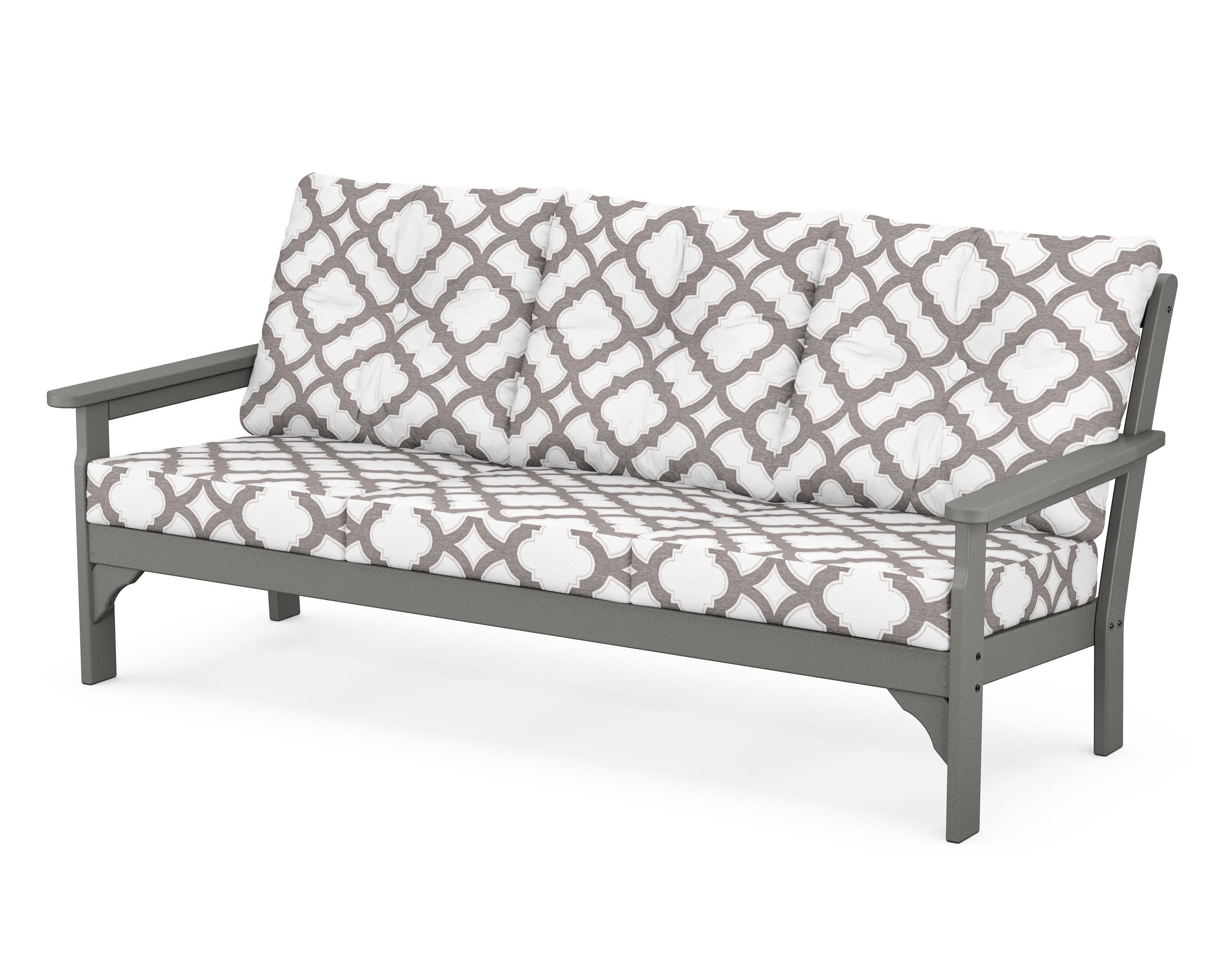 Vineyard Deep Seating Sofa in Slate Grey / Trellis Grey Mist