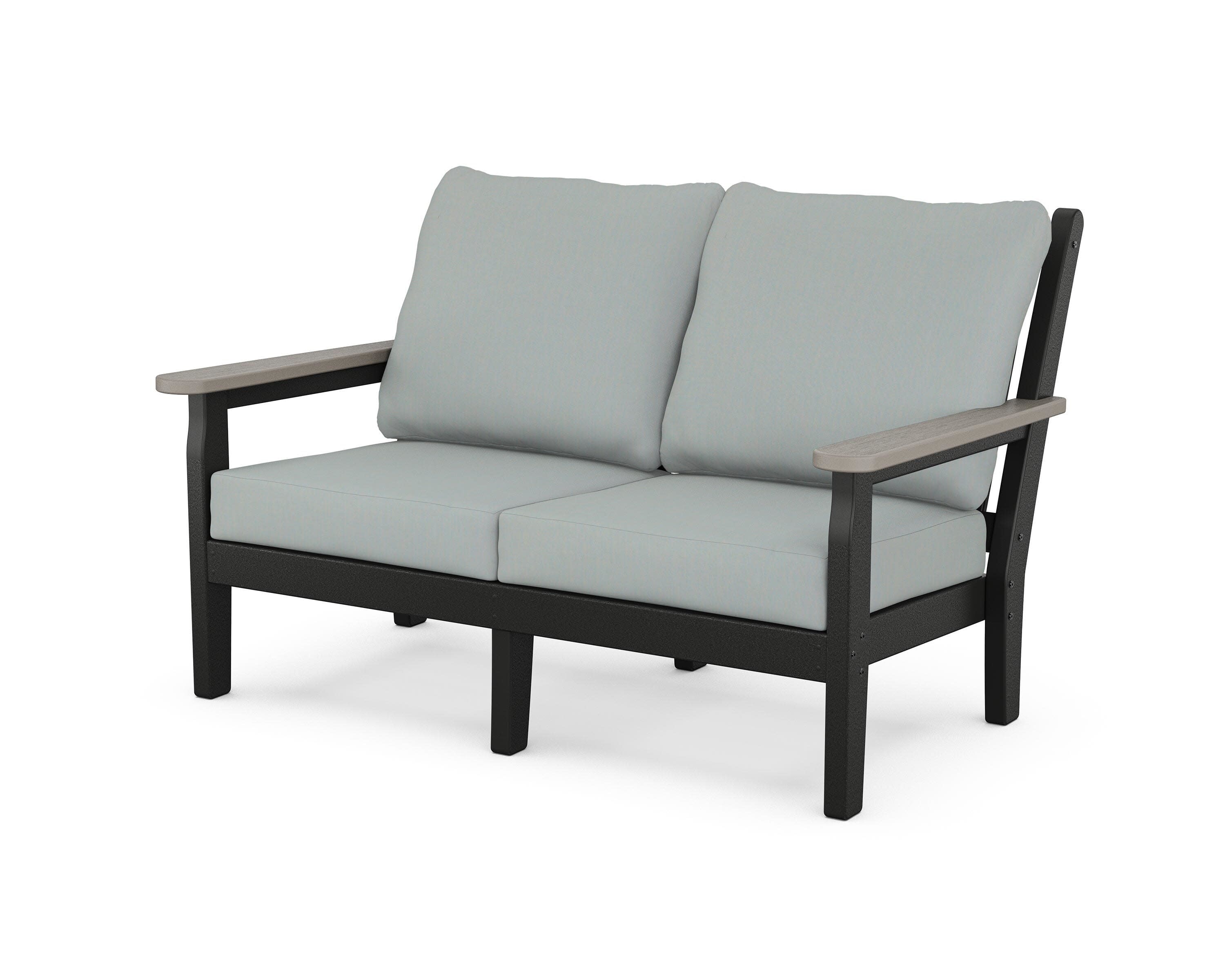 Chippendale Deep Seating Loveseat in Black / Driftwood / Spa