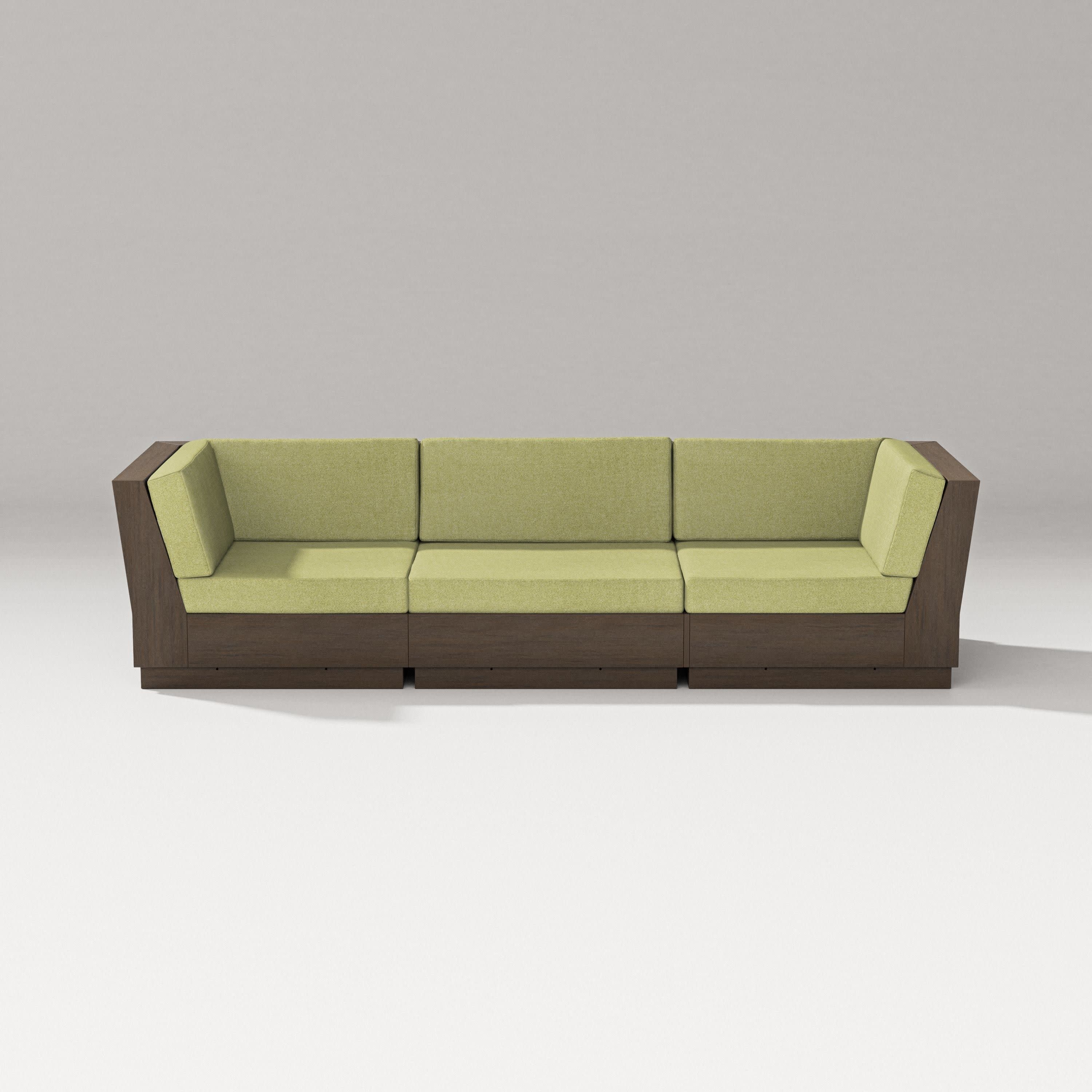 Elevate Sofa Sectional in Kona / Chartreuse Boucle