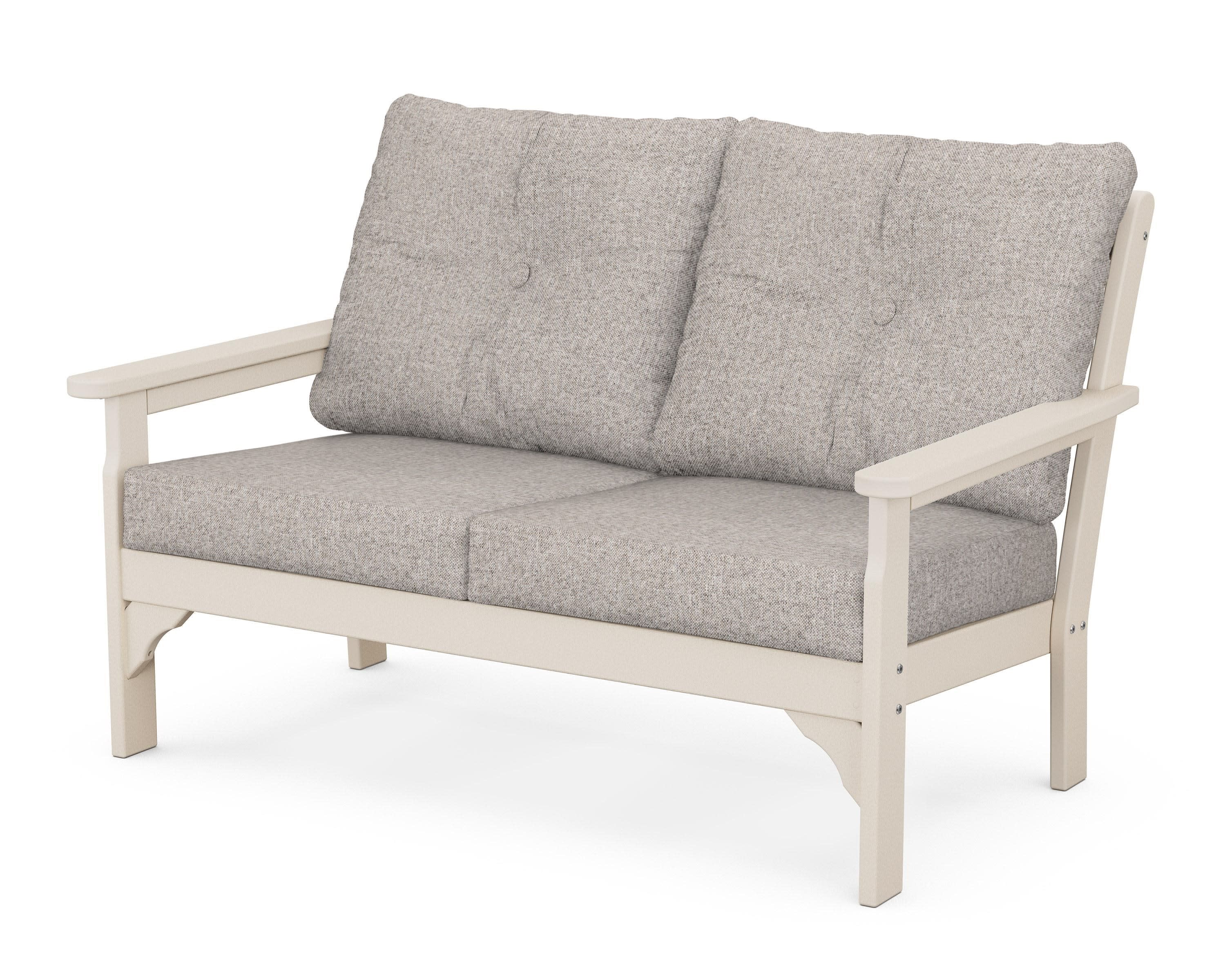 Vineyard Deep Seating Loveseat in Sand / Weathered Tweed