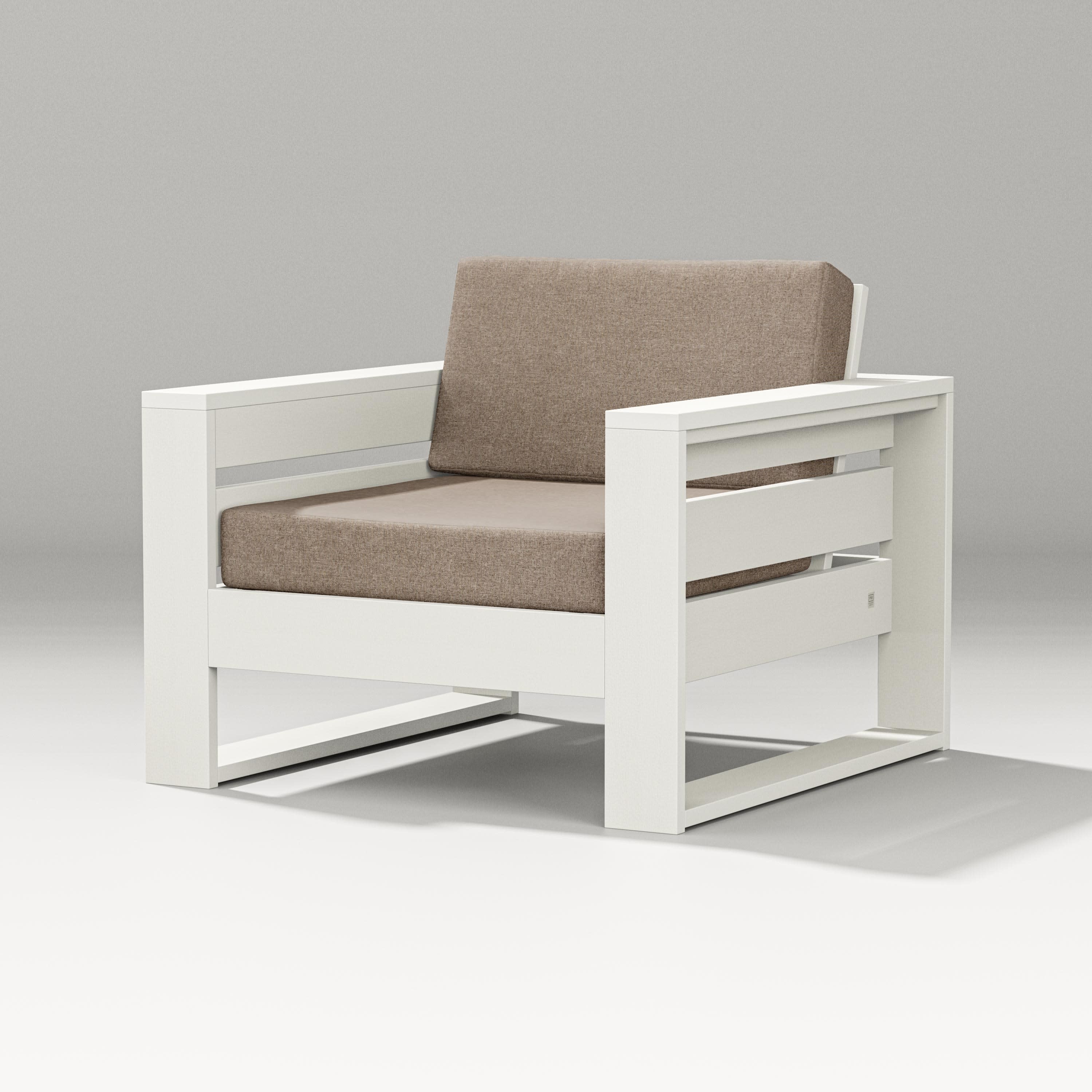 Latitude Lounge Chair in Vintage White / Spiced Burlap