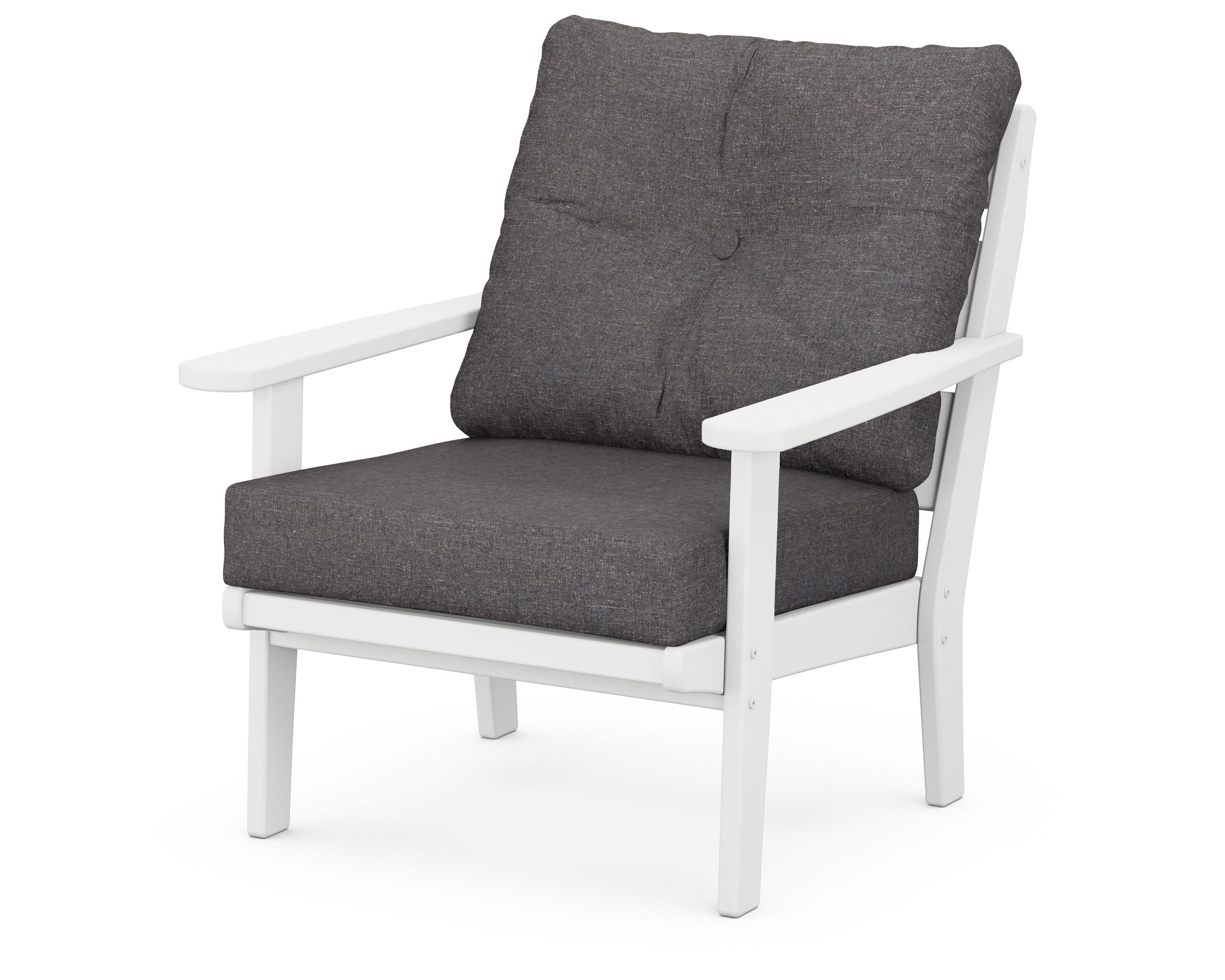 Lakeside Deep Seating Chair in White / Ash Charcoal