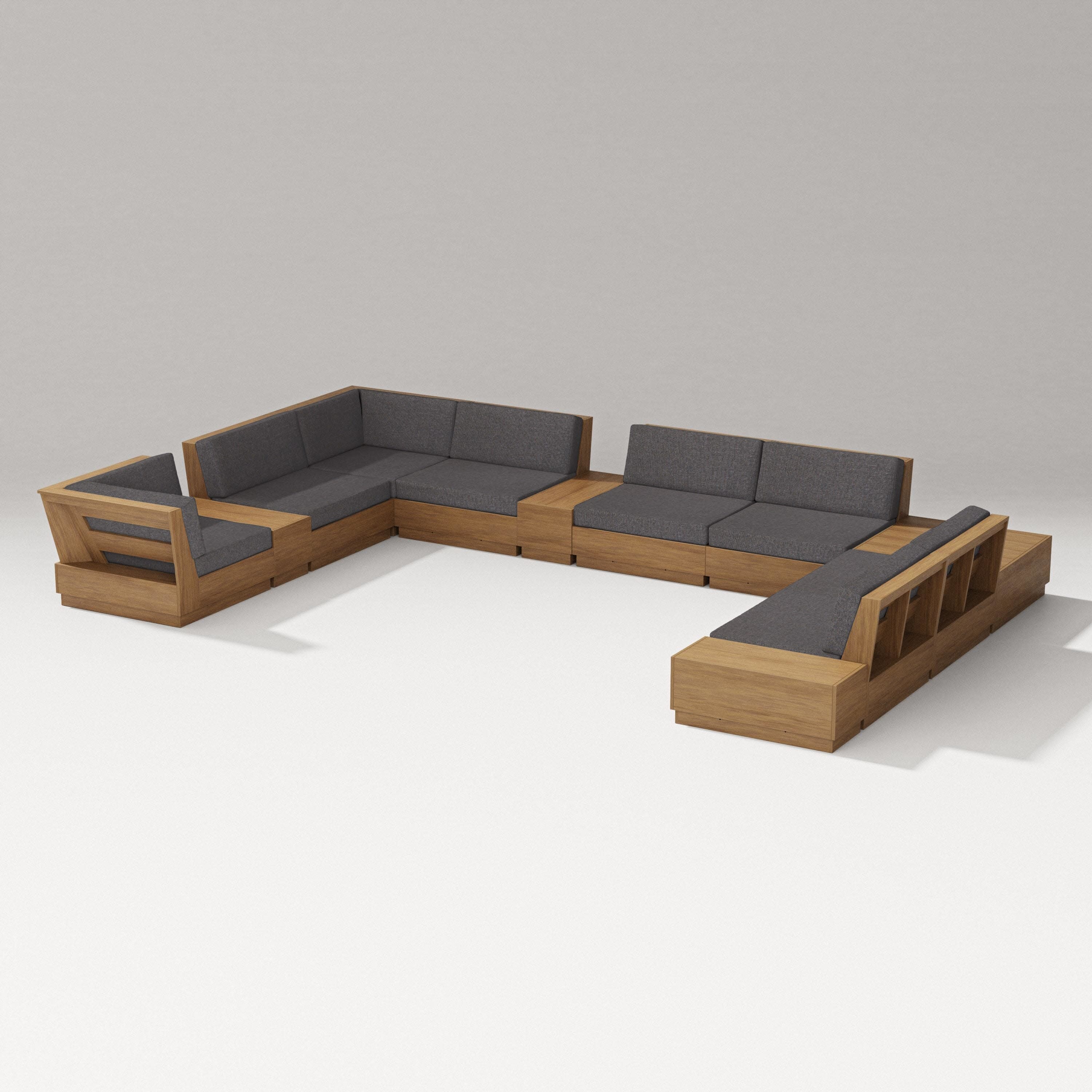 Elevate 12-Piece Conversation Sectional Set in Natural / Ash Charcoal