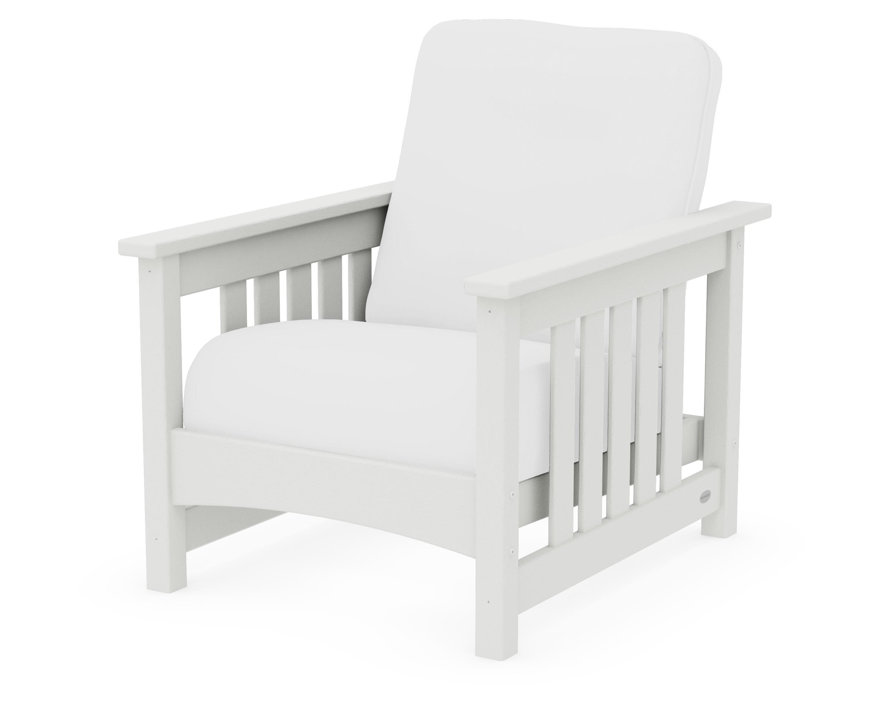 Club Mission Chair in Vintage White / Natural