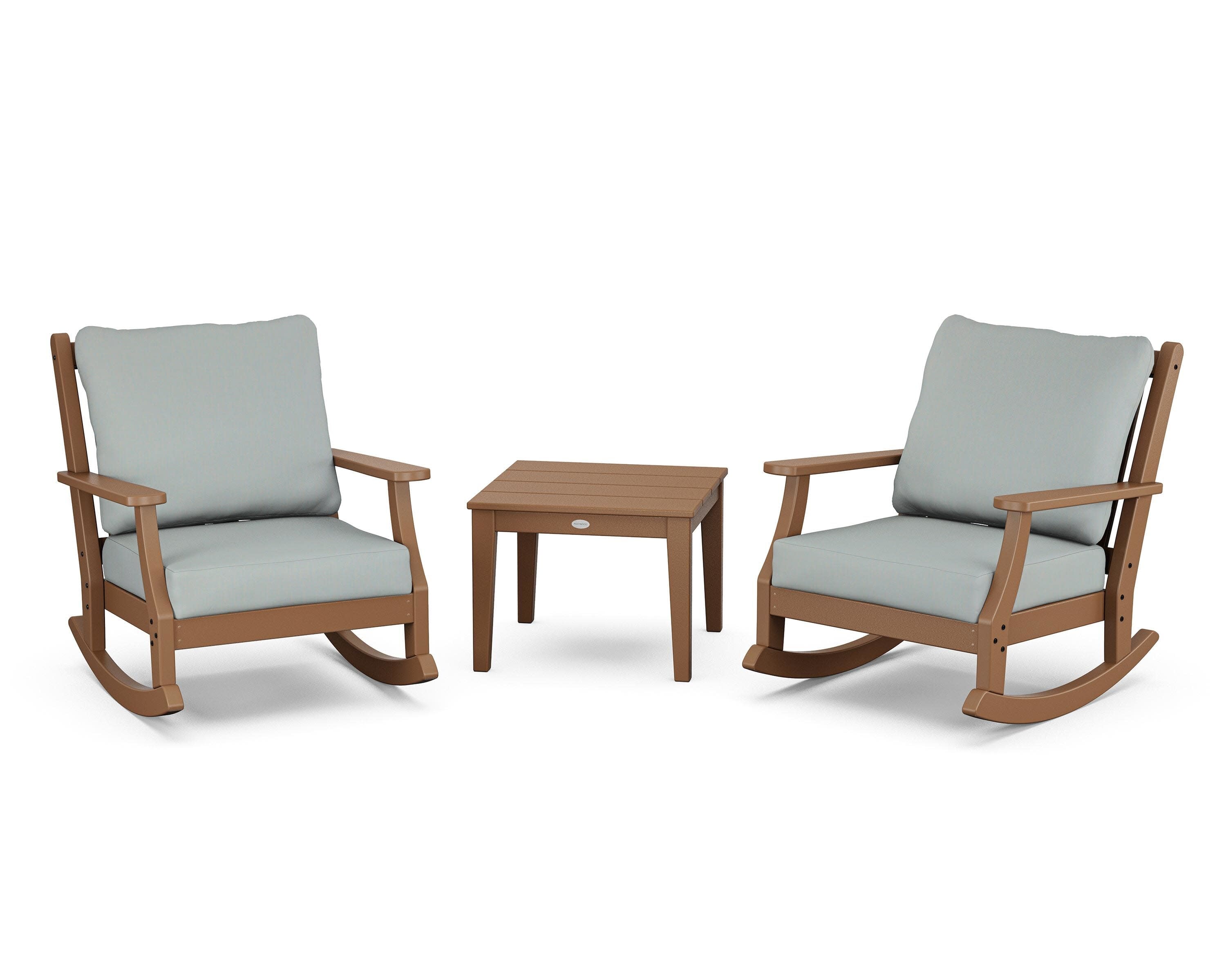 Wovendale 3-Piece Deep Seating Rocker Set in Teak / Spa
