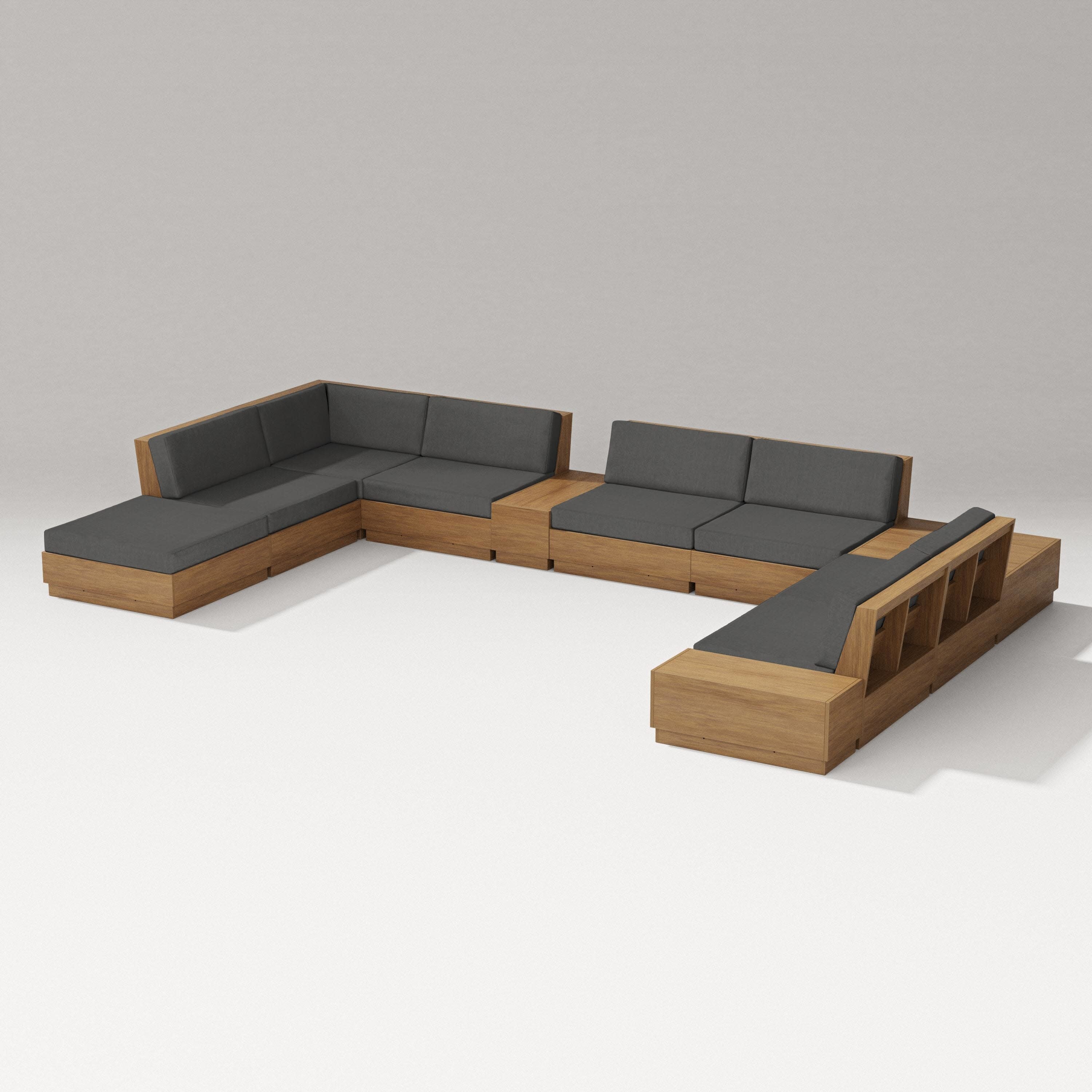 Elevate 11-Piece Conversation Sectional Set in Natural / Spectrum Carbon
