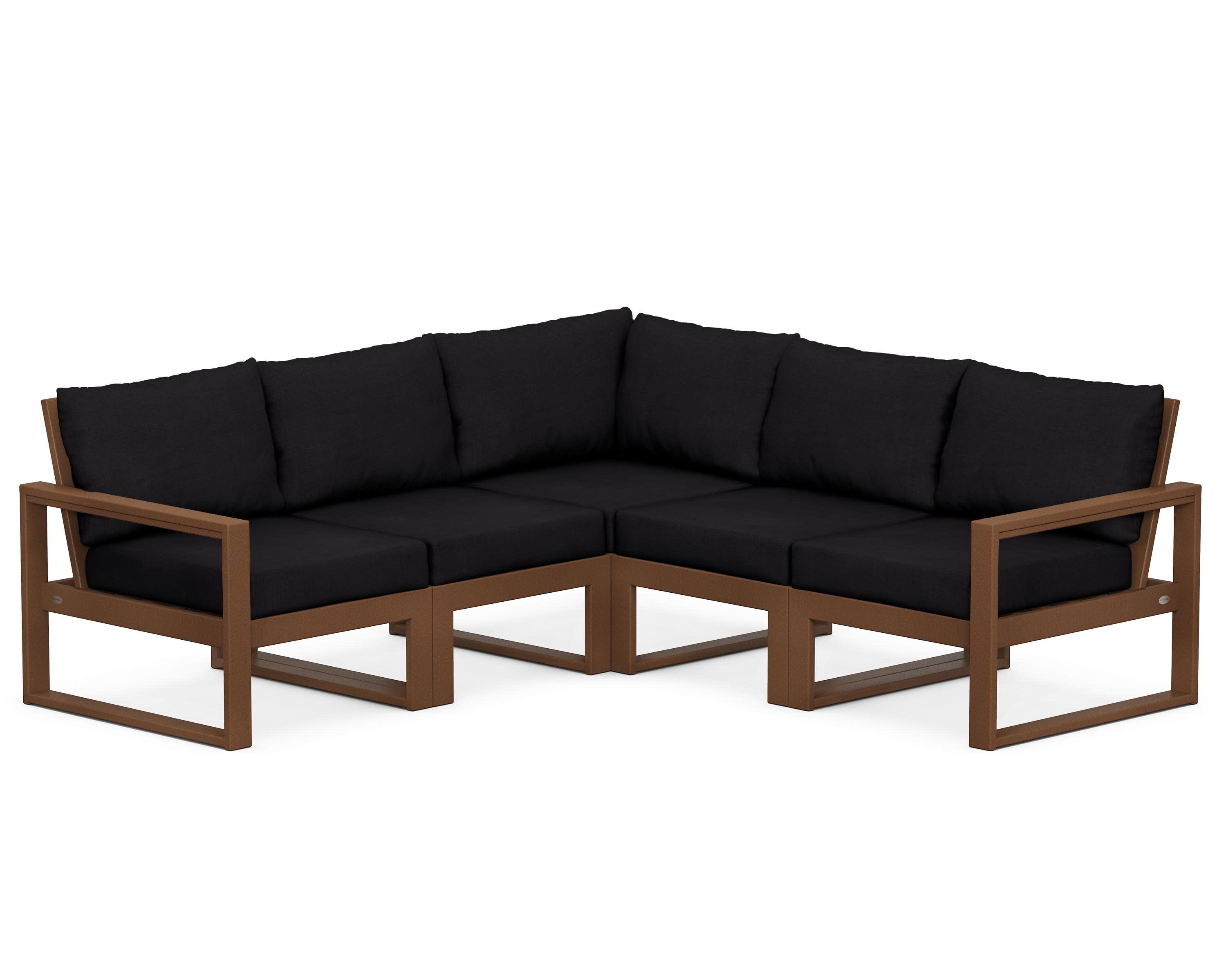 EDGE 5-Piece Modular Deep Seating Set in Teak / Midnight Linen