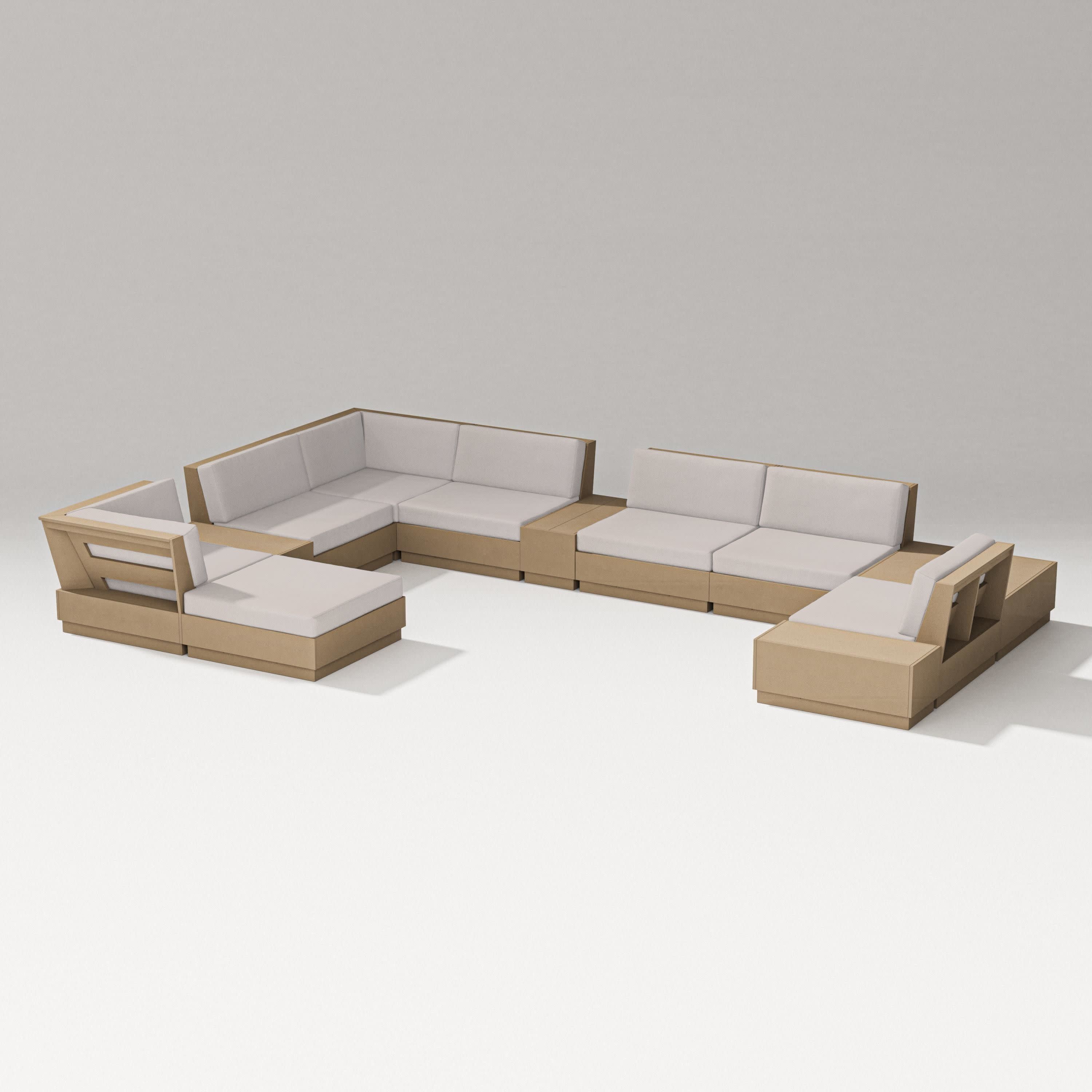 Elevate 12-Piece Conversation Sectional Set in Vintage Sahara / Dune Burlap