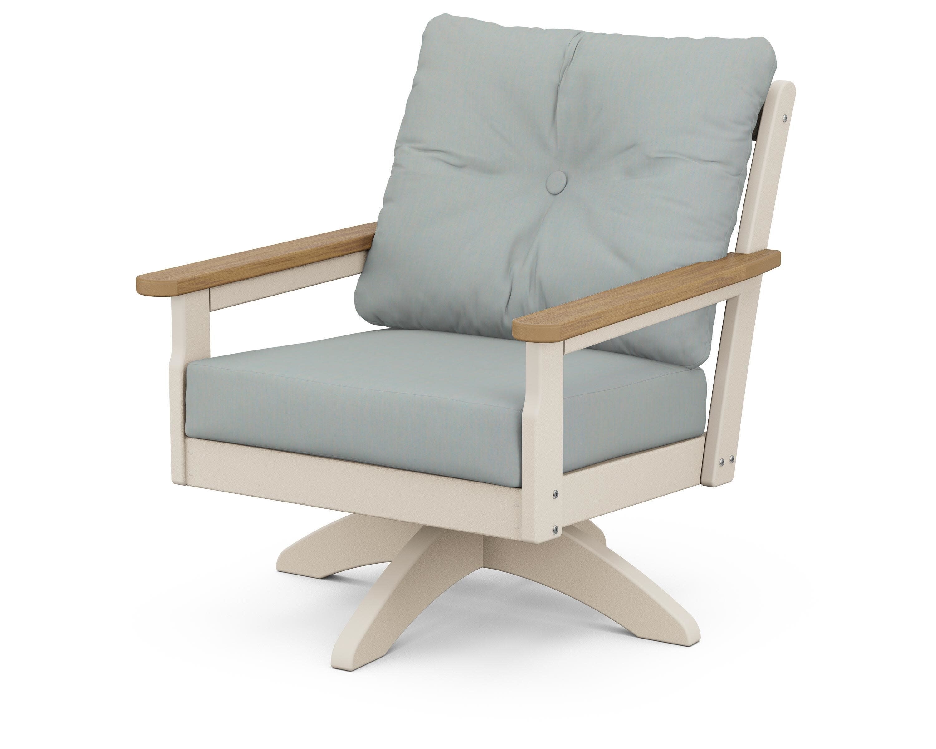 Vineyard Deep Seating Swivel Chair in Sand / Natural / Spa