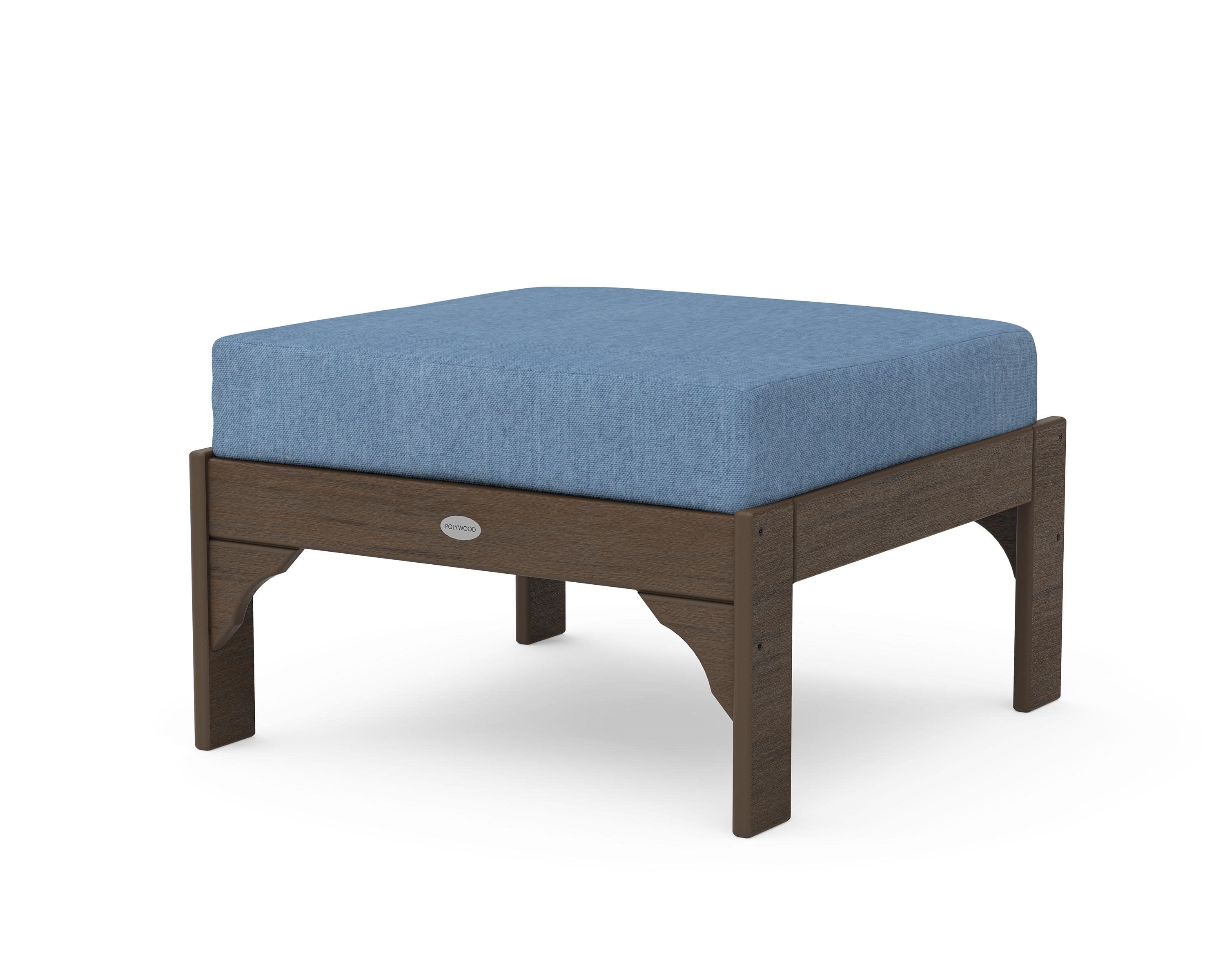Vineyard Deep Seating Ottoman in Kona / Sky Blue