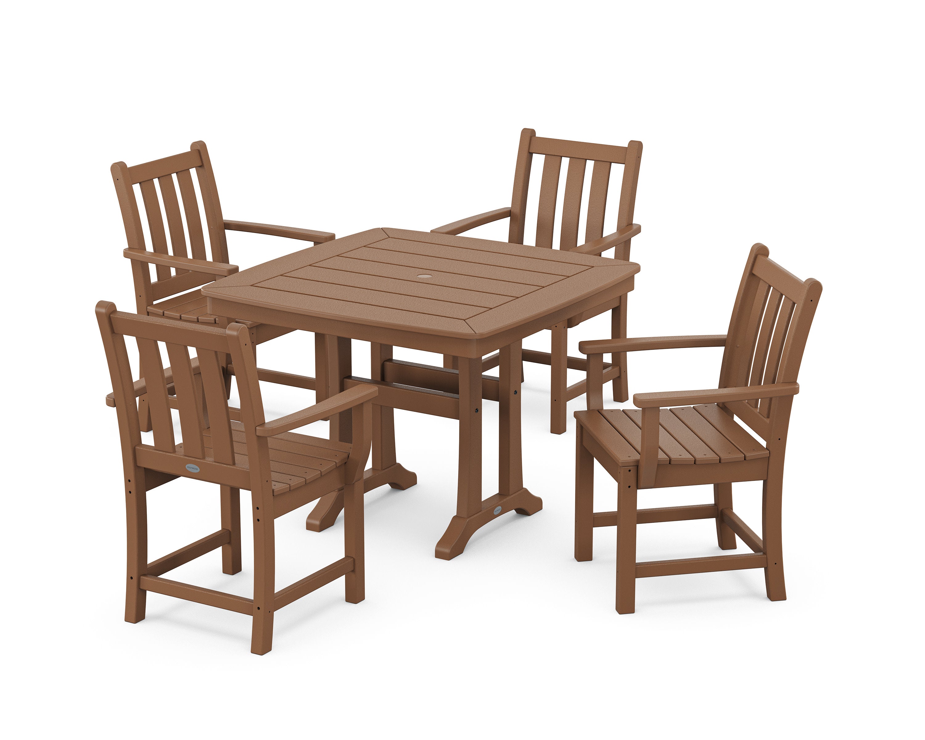 Traditional Garden 5-Piece Dining Set with Trestle Legs in Teak