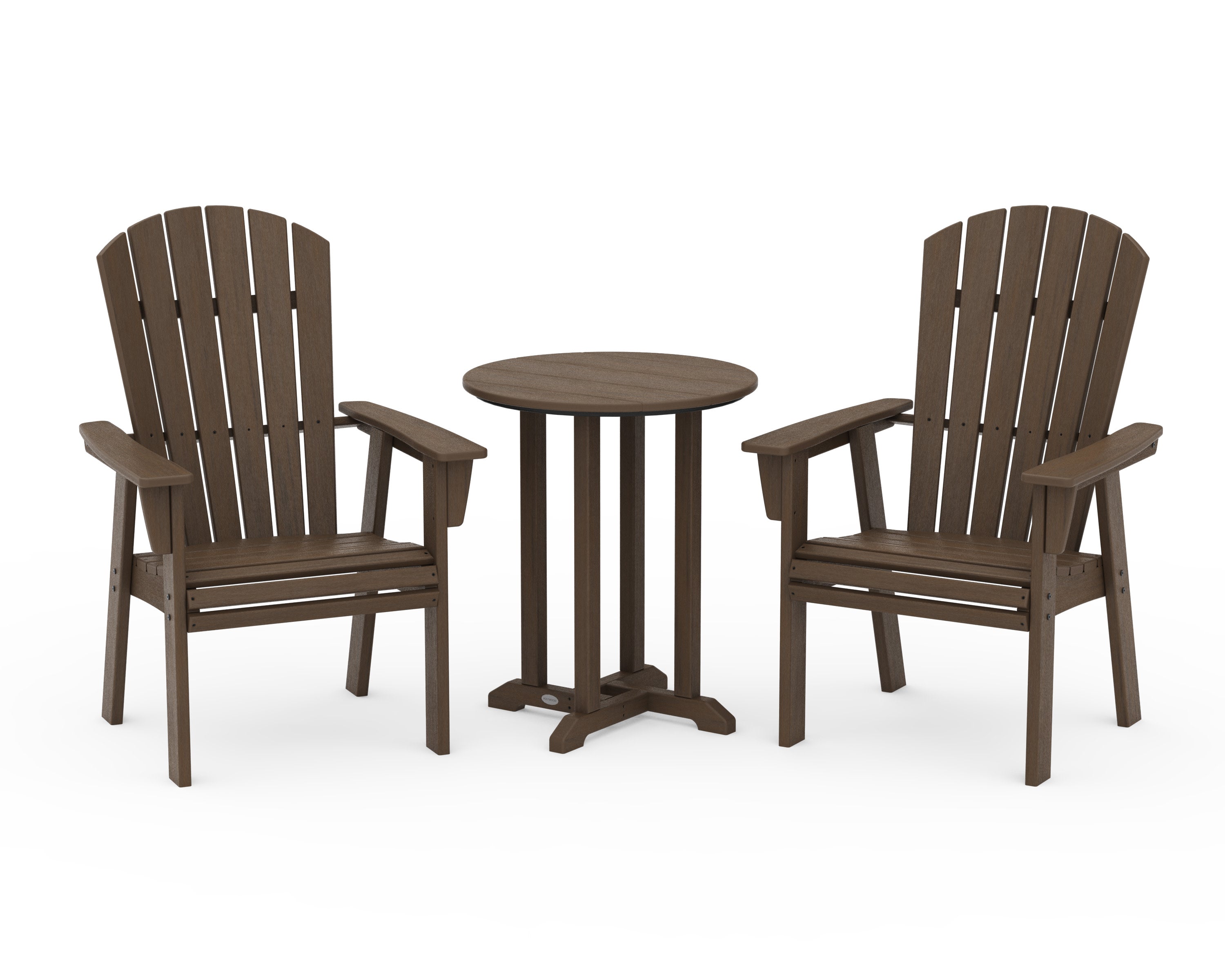 Nautical Adirondack 3-Piece Round Bistro Dining Set in Kona