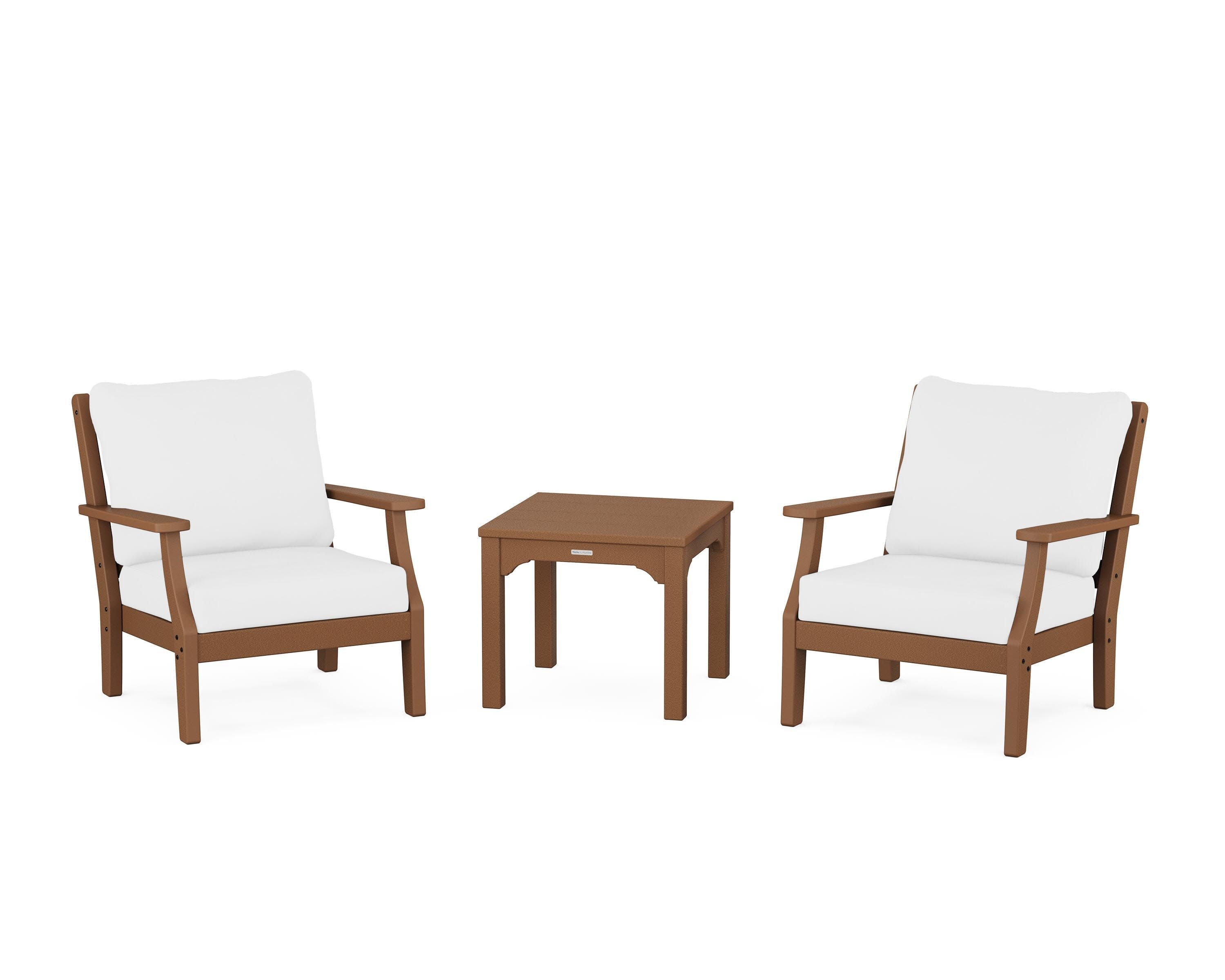 Chinoiserie 3-Piece Deep Seating Set in Teak / Natural