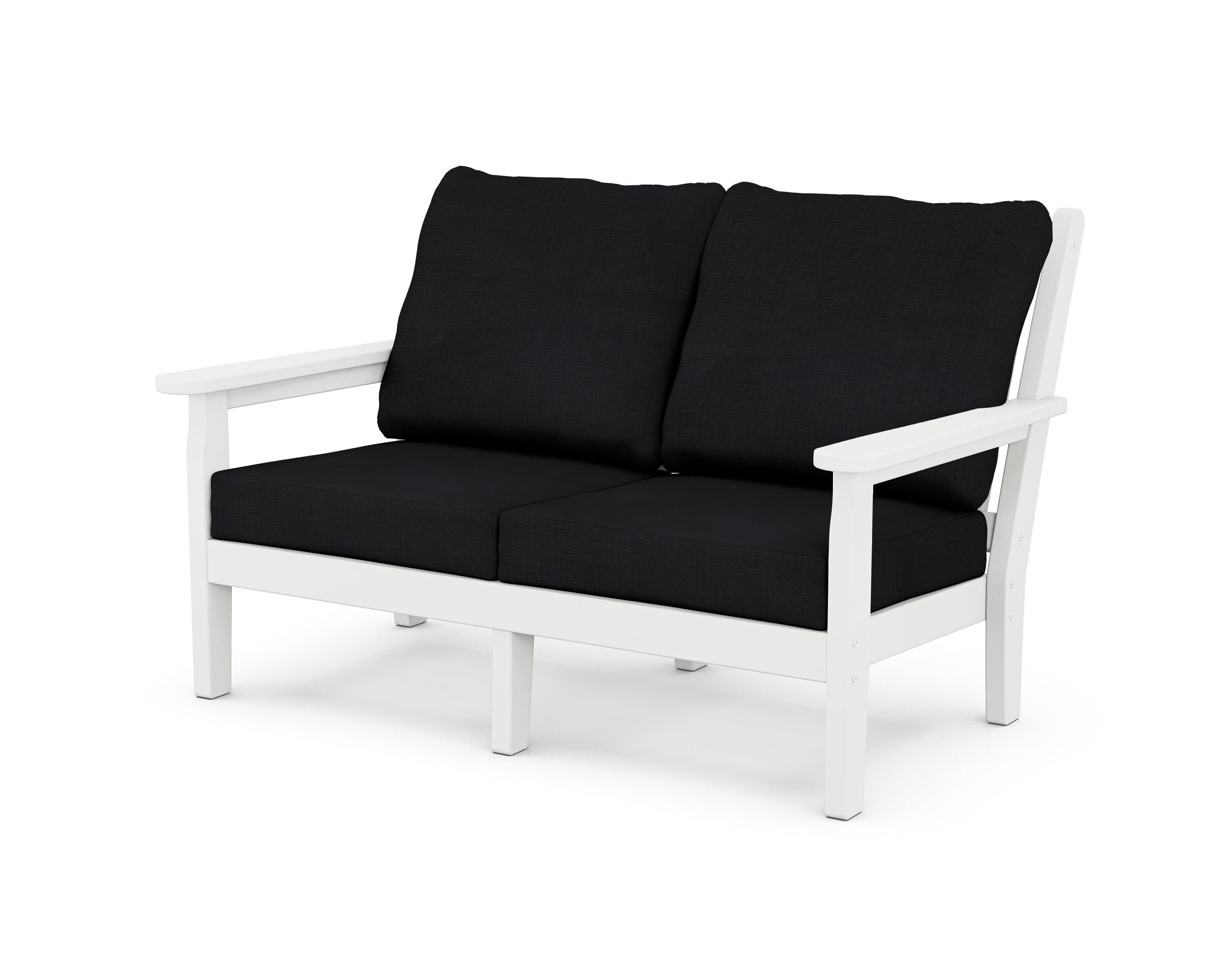 Chippendale Deep Seating Loveseat in White / Midnight Linen