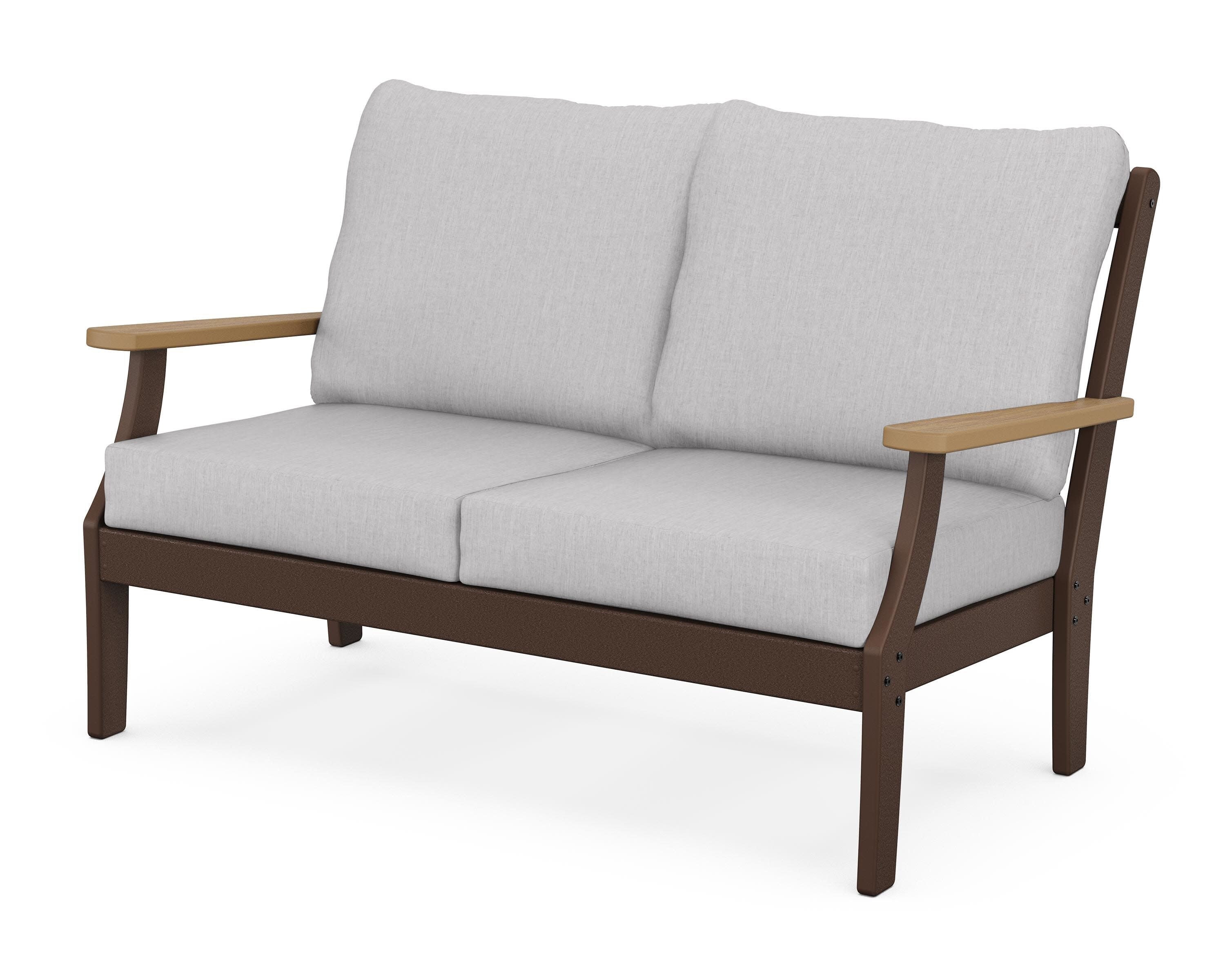 Braxton Deep Seating Loveseat in Mahogany / Natural / Granite