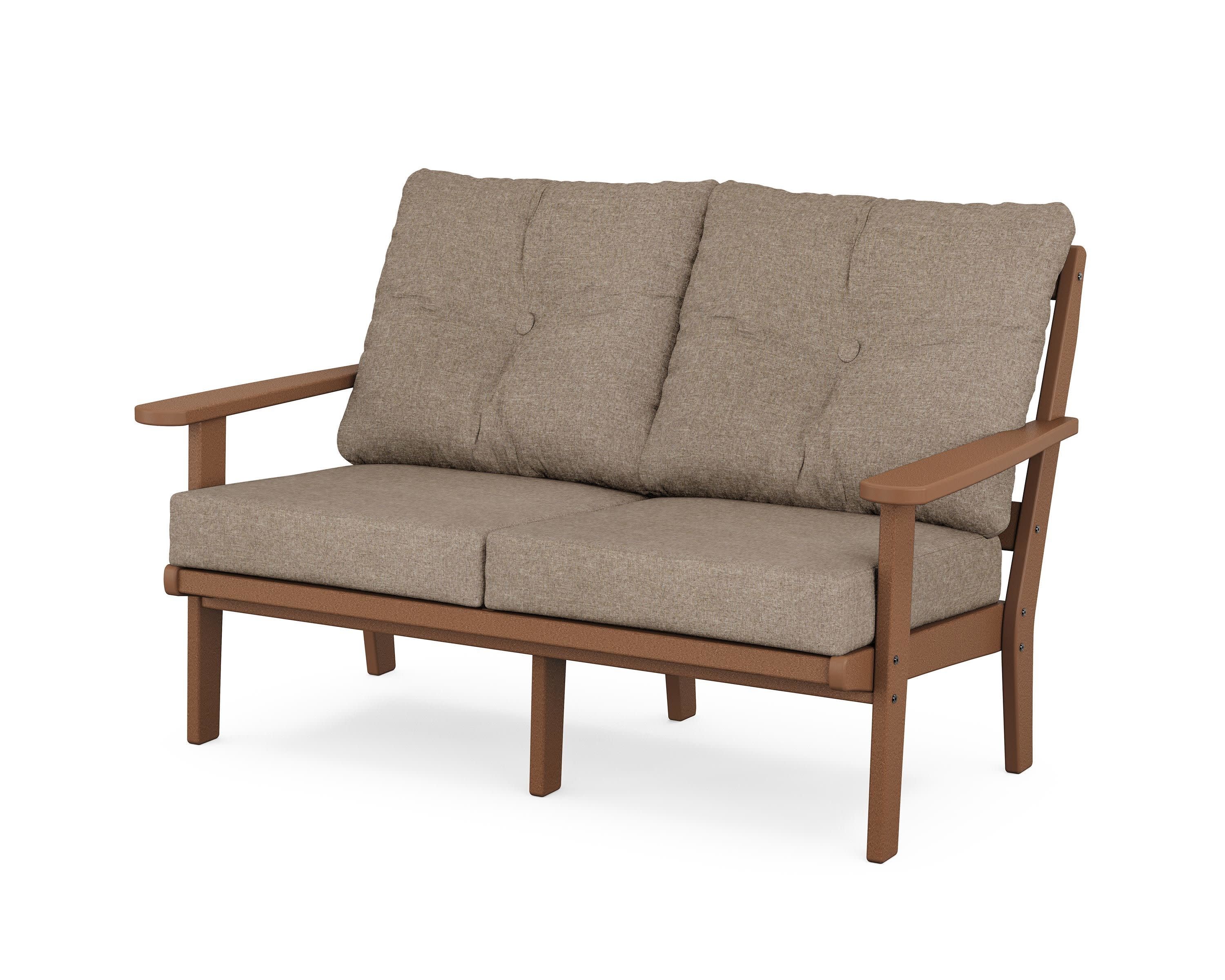Mission Deep SeatingLoveseat in Teak / Spiced Burlap