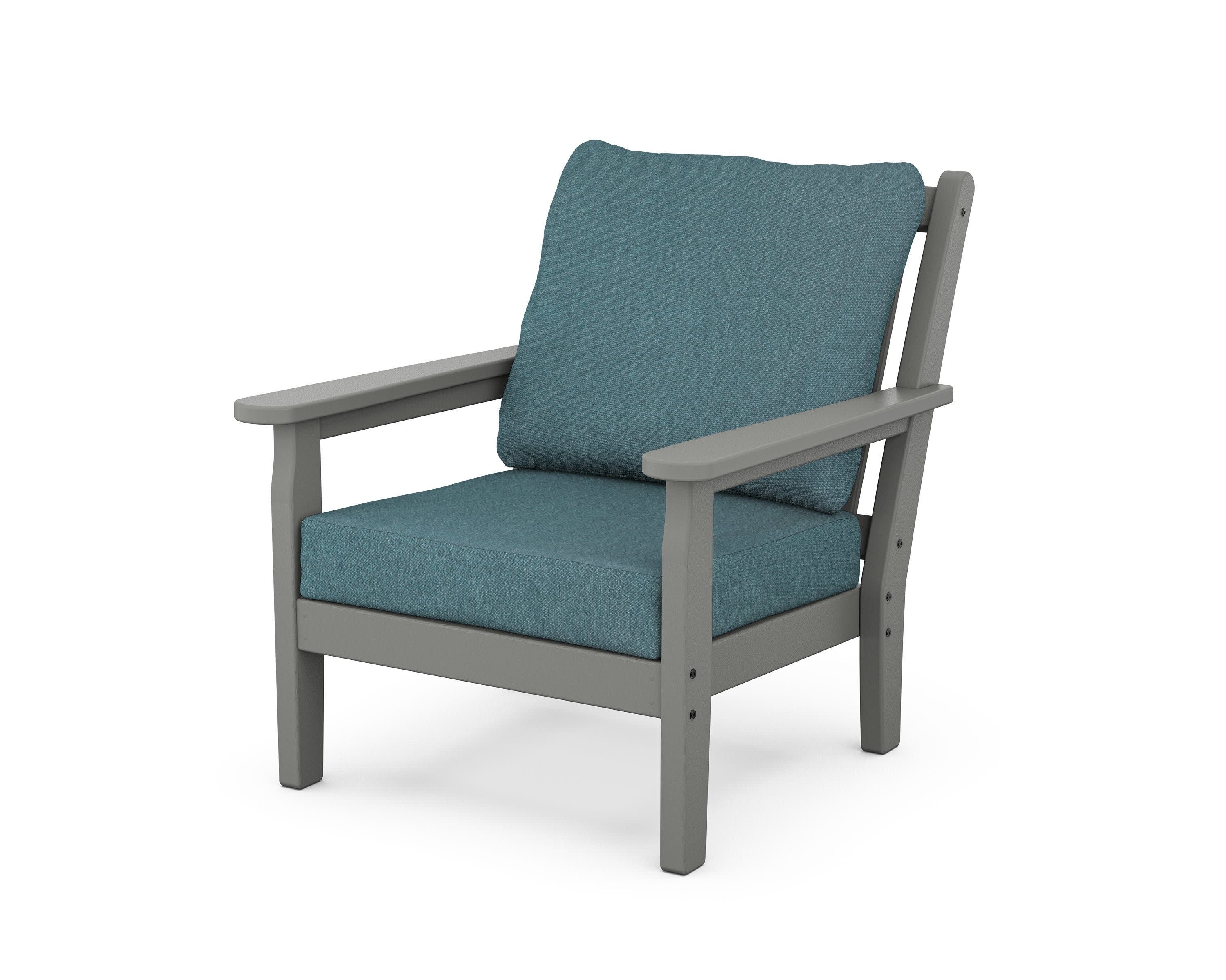Chippendale Deep Seating Chair in Slate Grey / Ocean Teal