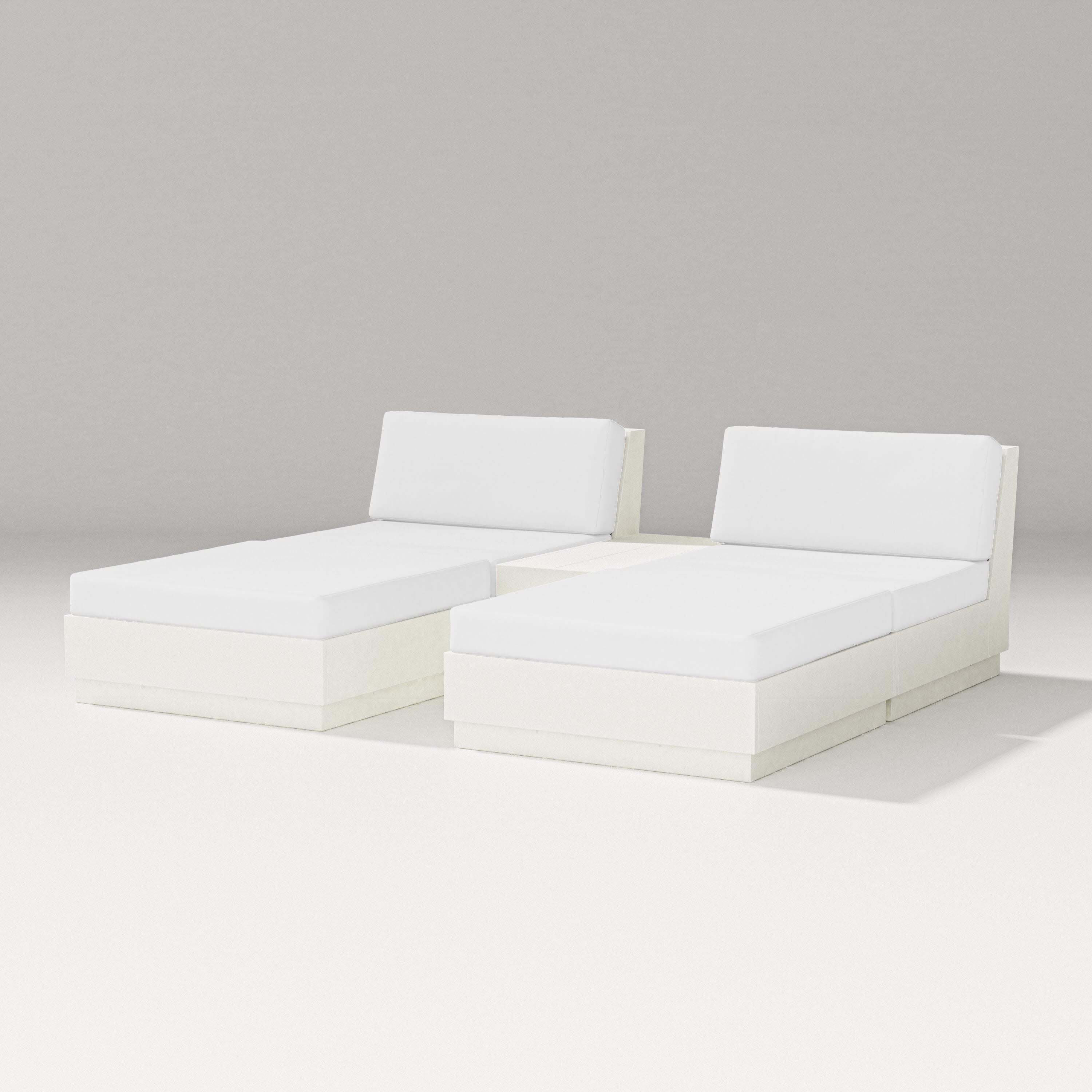 Elevate Double Chaise Set in Vintage White / Natural