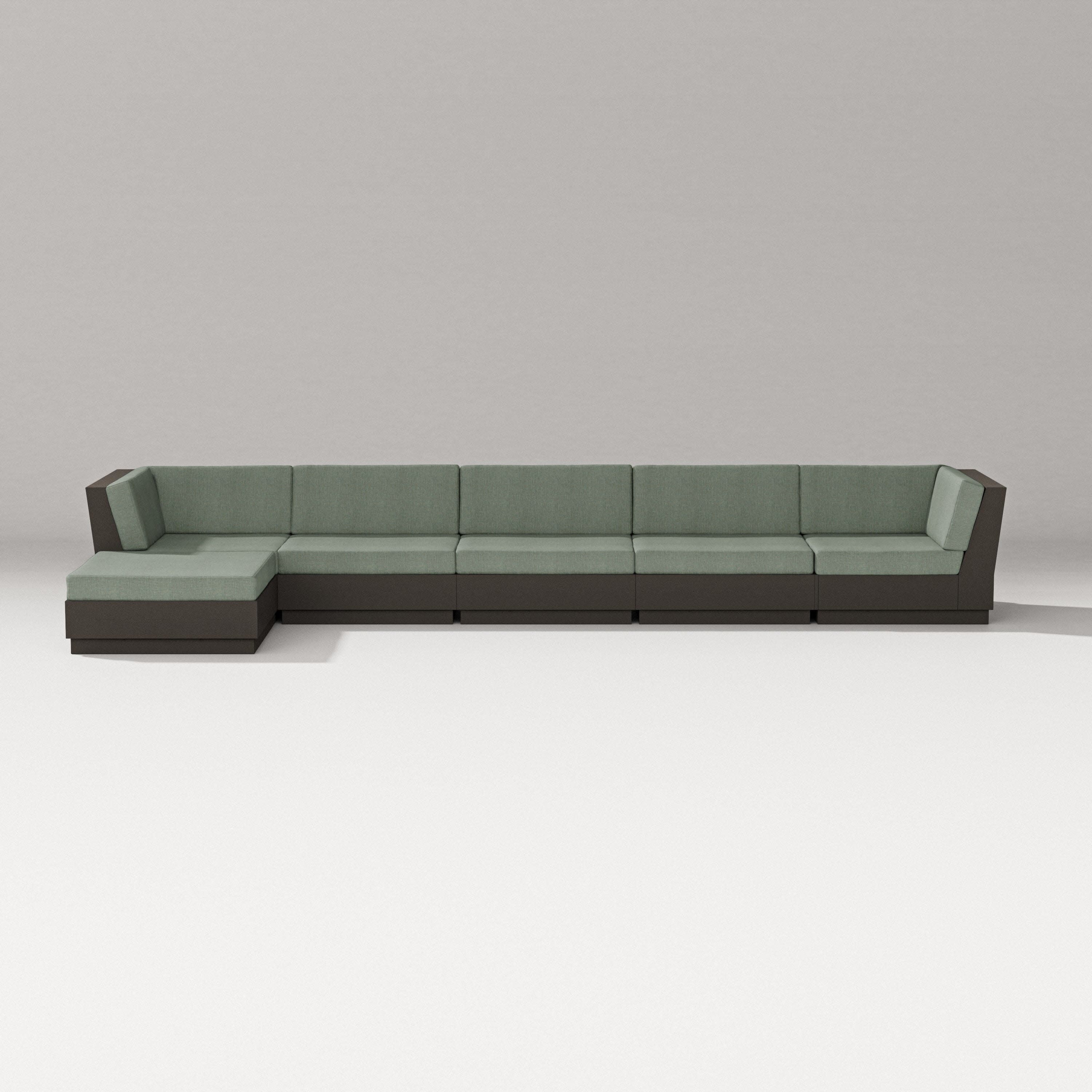 Elevate 6-Piece Chaise Sectional in Vintage Coffee / Cast Sage