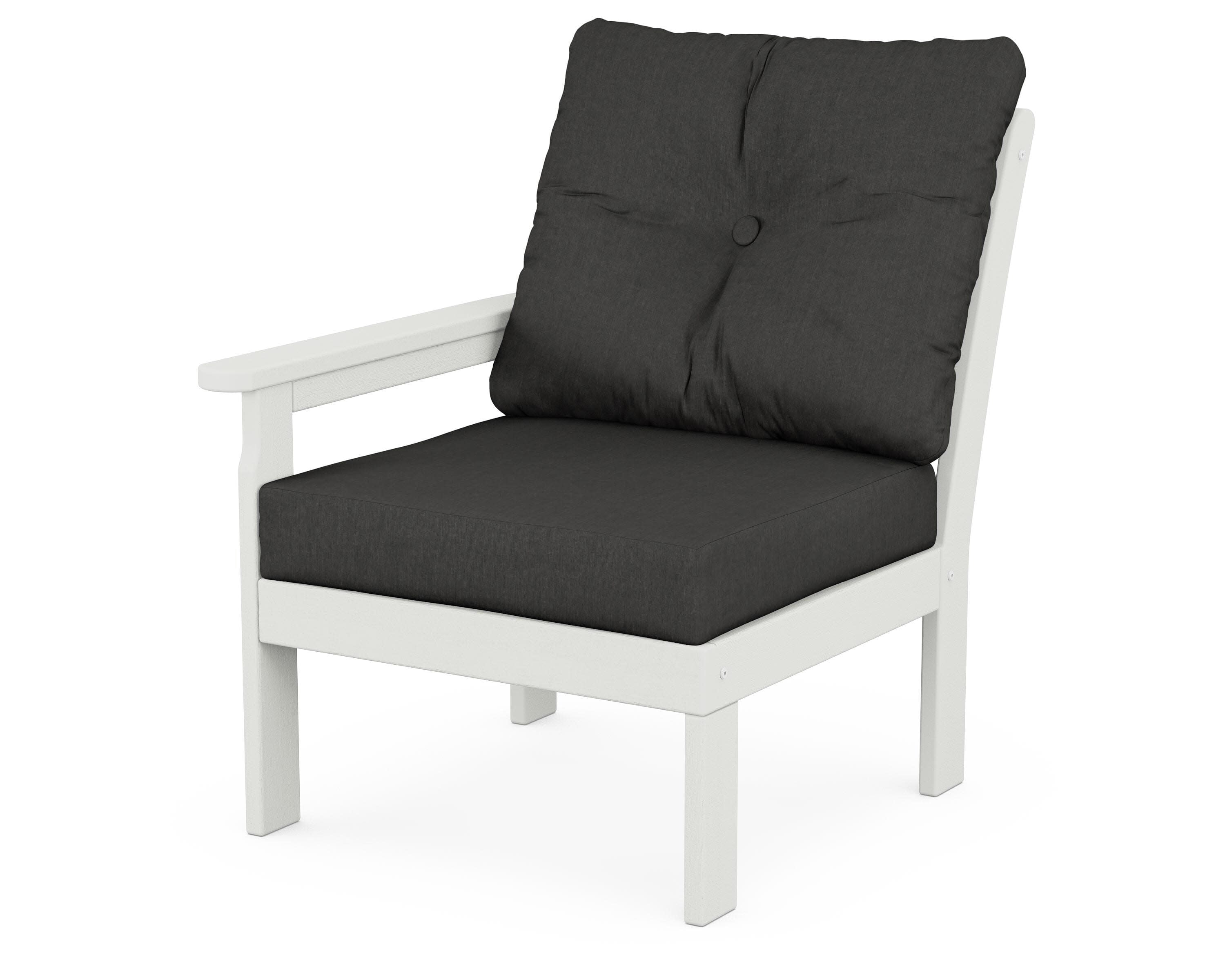 Vineyard Modular Left Arm Chair in Vintage White / Spectrum Carbon