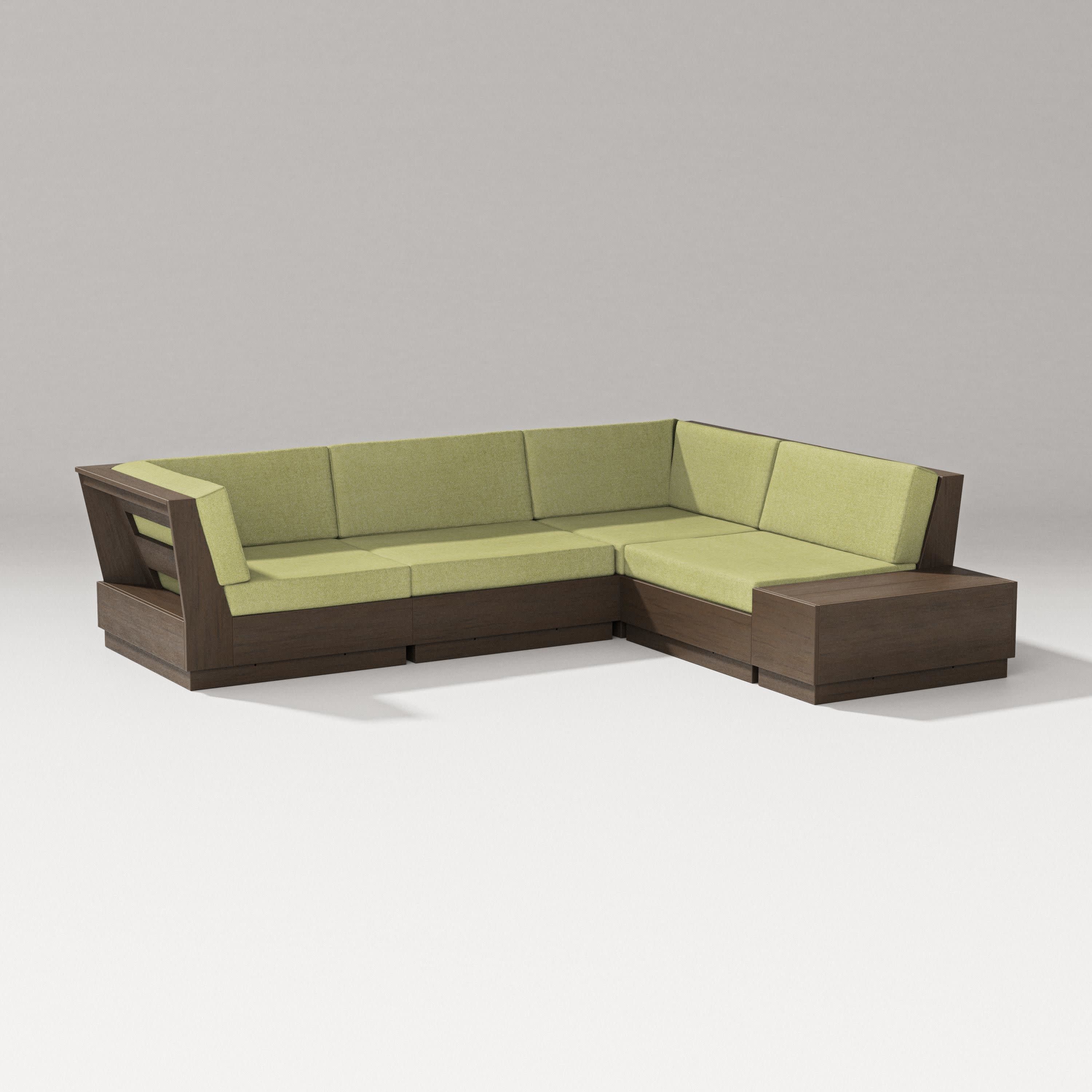 Elevate Corner Sectional in Kona / Chartreuse Boucle