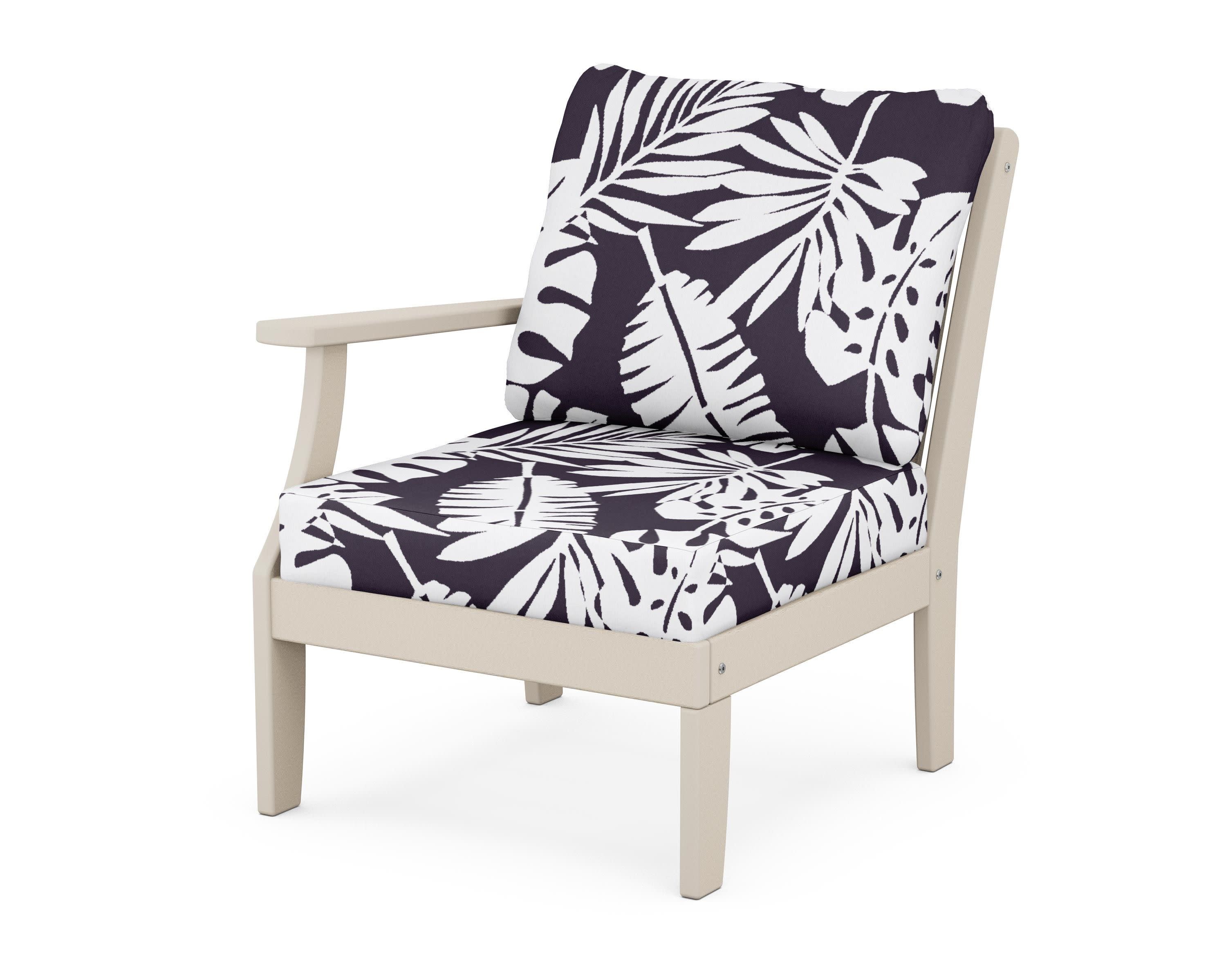 Braxton Modular Left Arm Chair in Sand / Leaf Navy