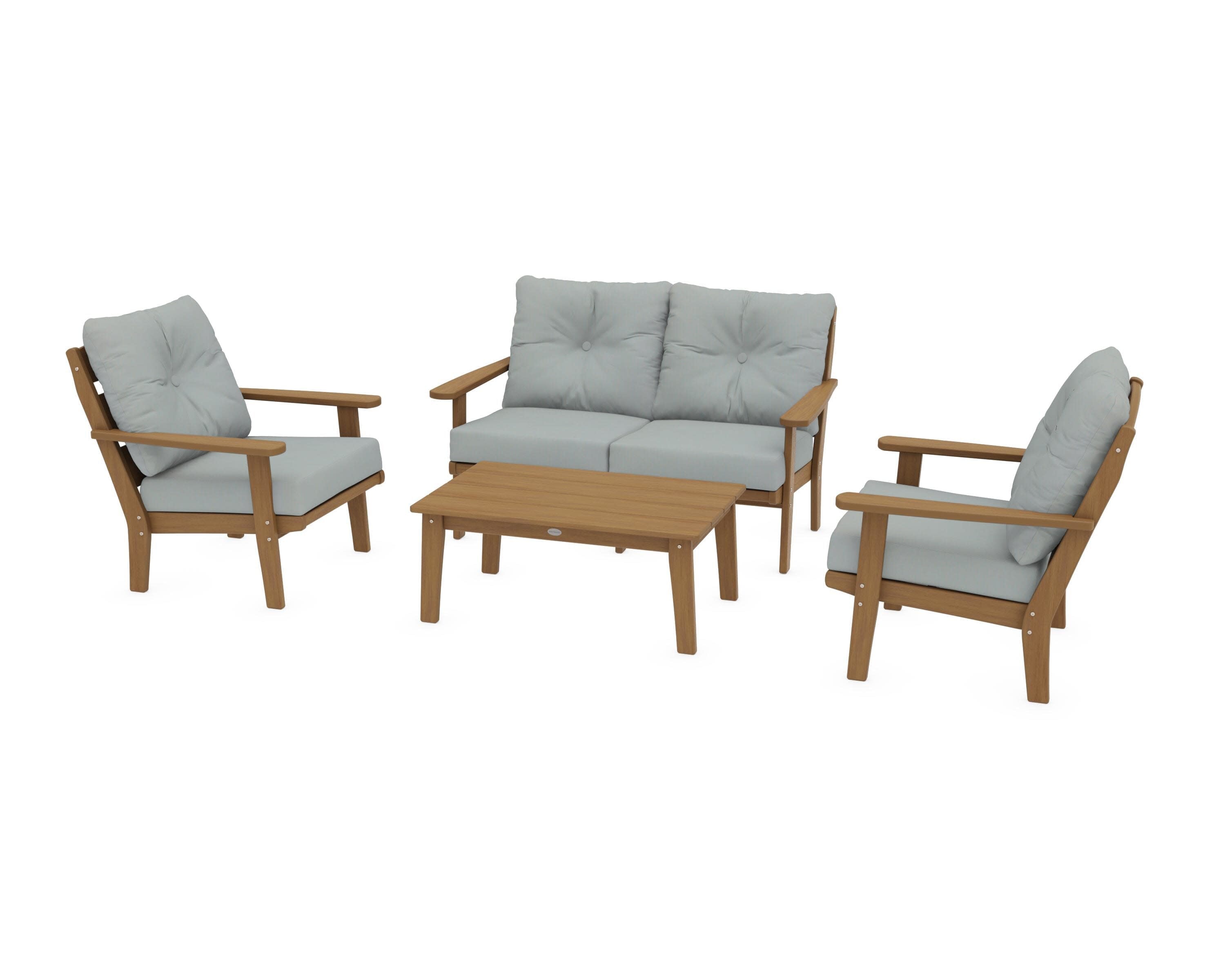 Lakeside 4-Piece Deep Seating Set in Natural / Spa