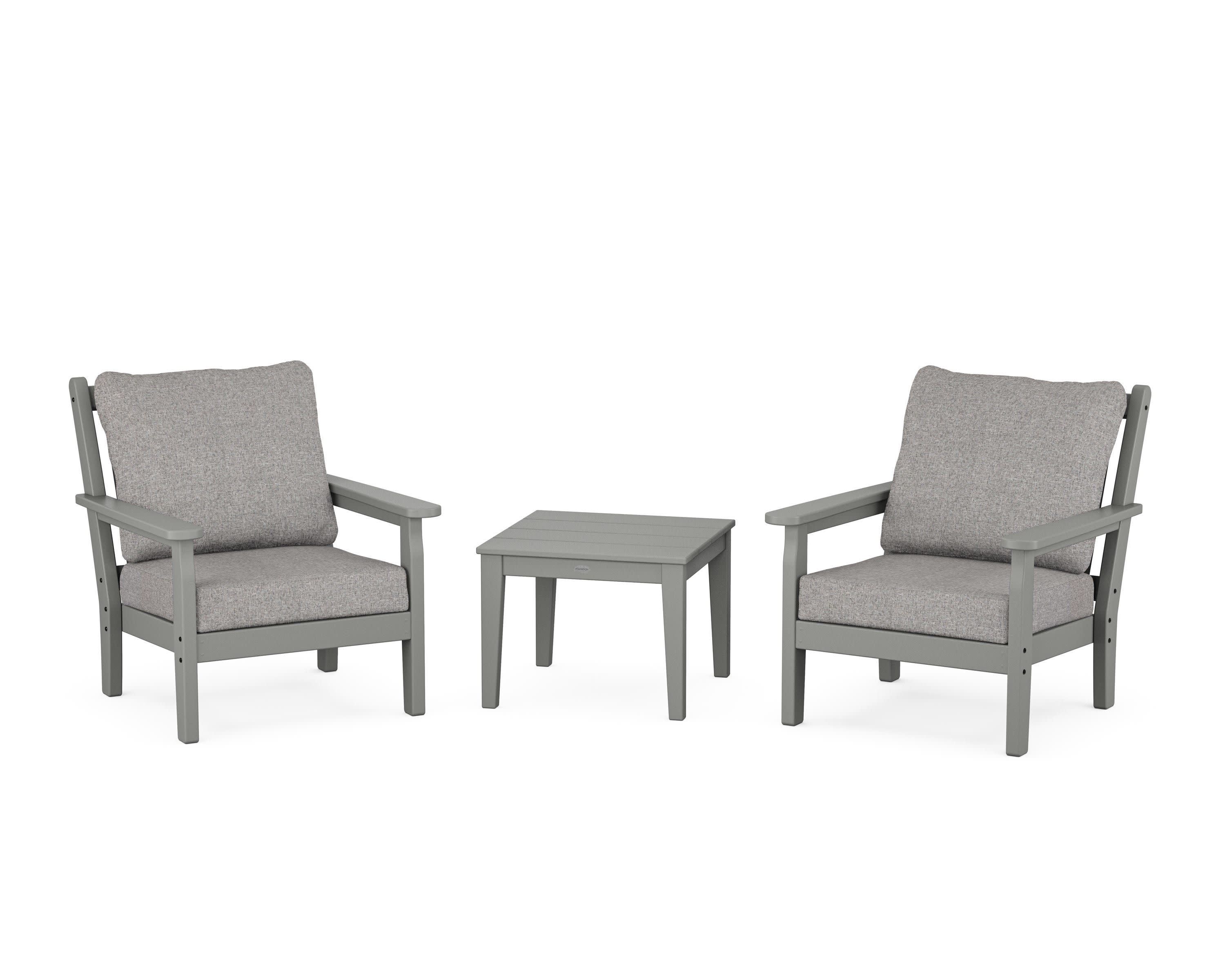 Chippendale 3-Piece Deep Seating Set in Slate Grey / Grey Mist