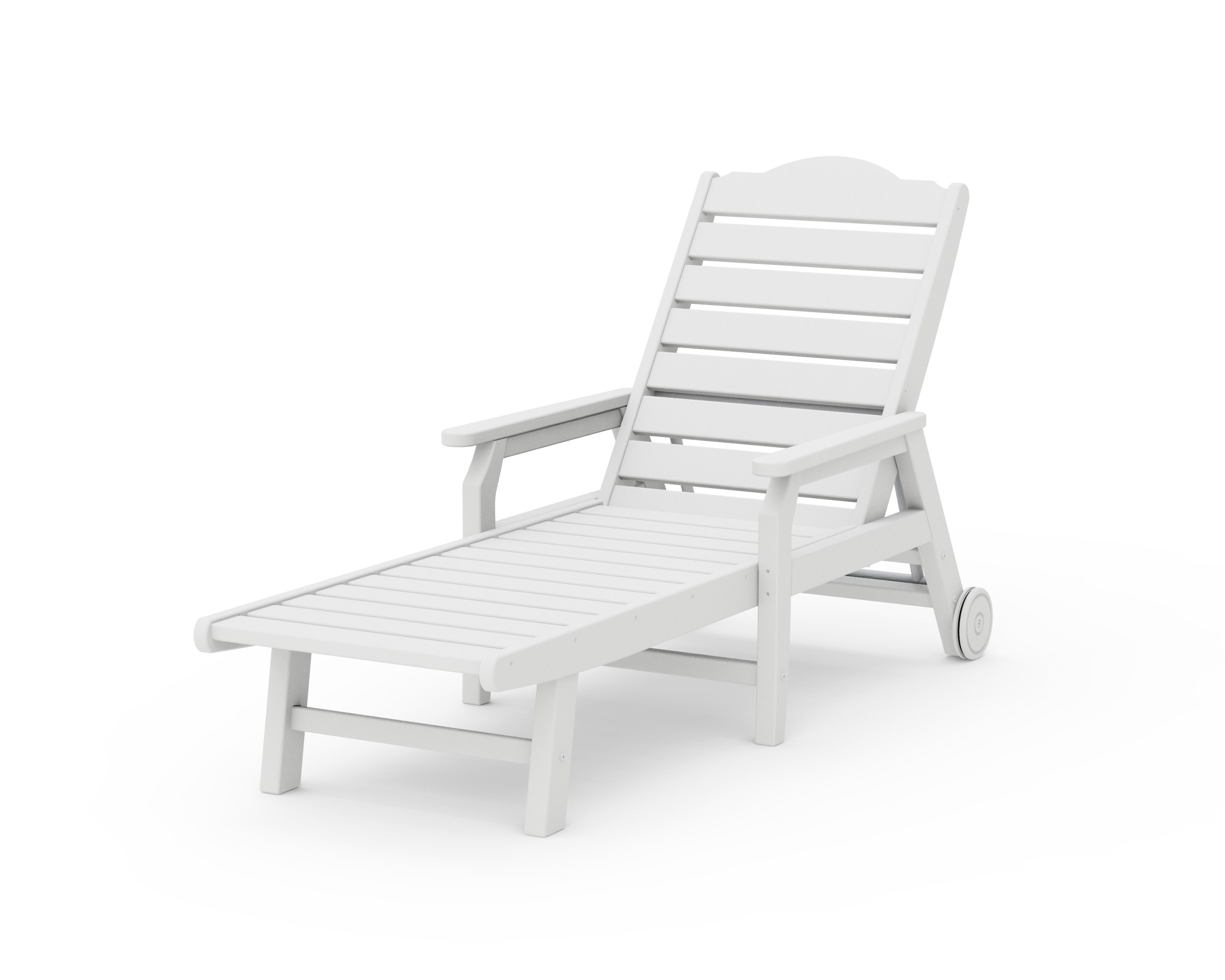 Savannah Chaise with Arms and Wheels in White