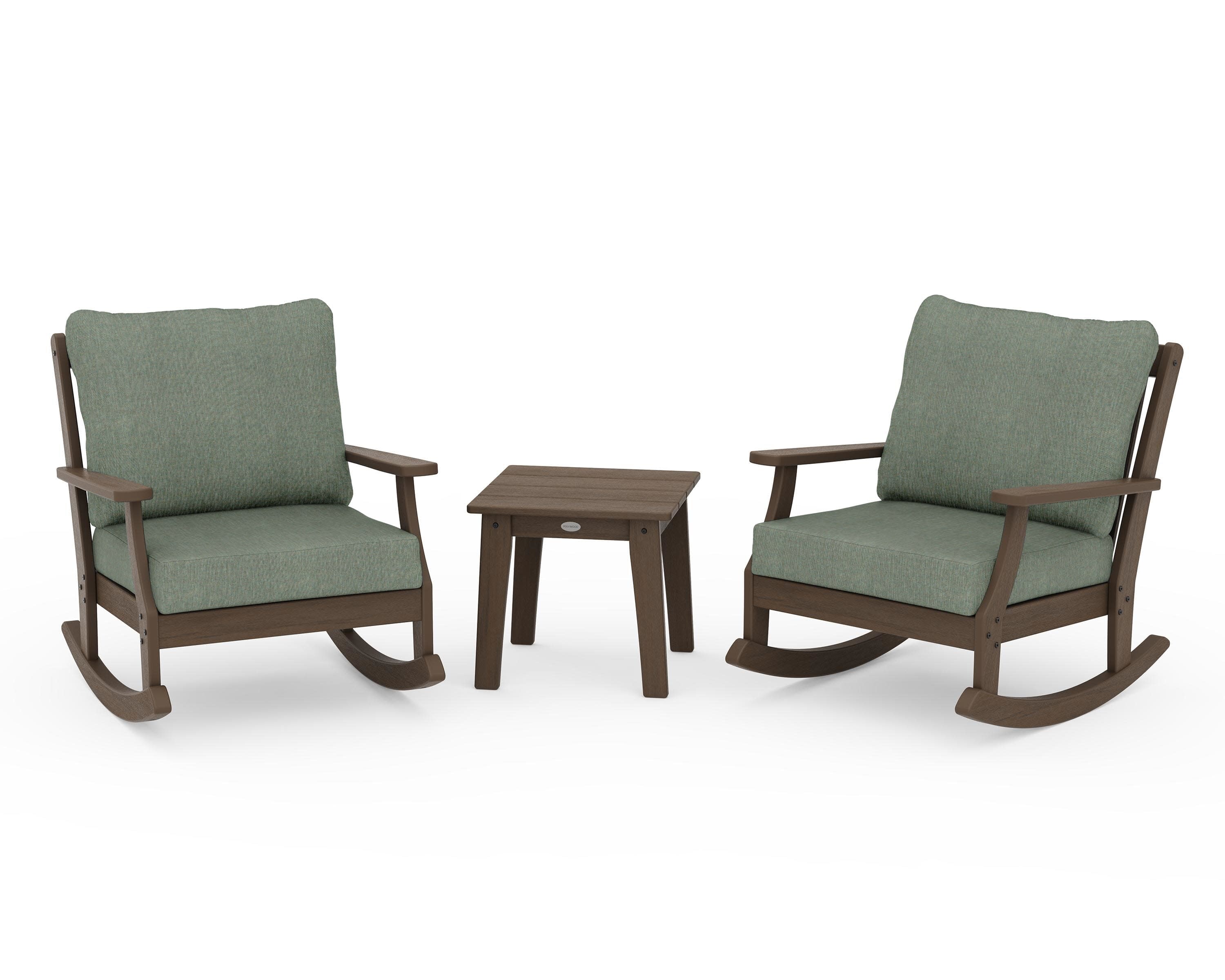 Braxton 3-Piece Deep Seating Rocker Set in Kona / Cast Sage