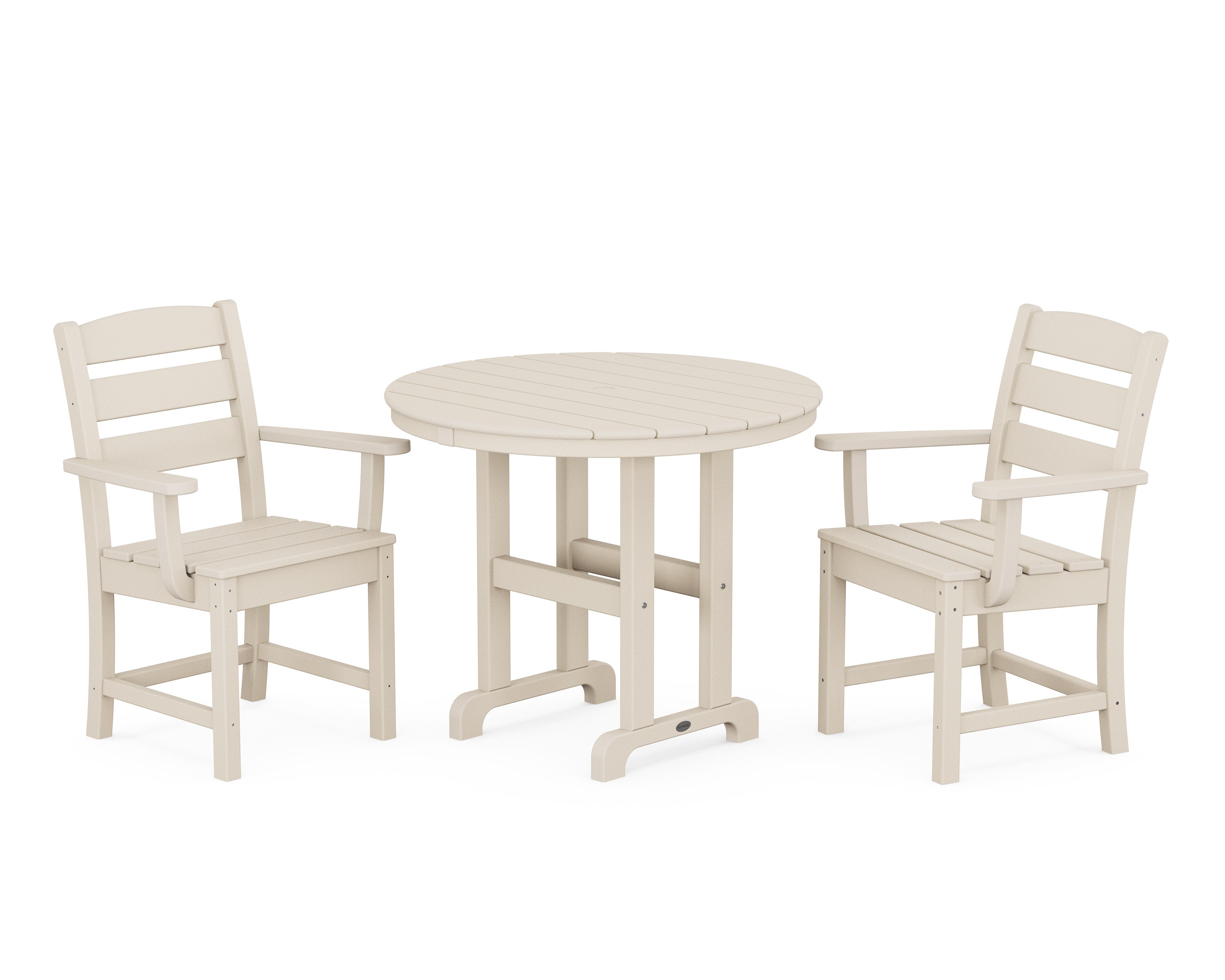 Lakeside 3-Piece Round Dining Set in Sand
