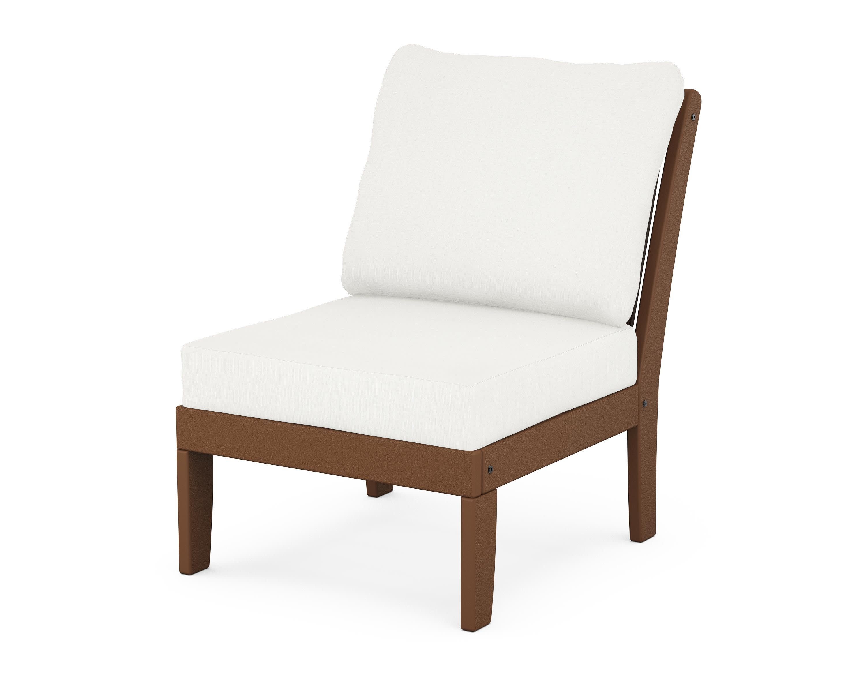 Braxton Modular Armless Chair in Teak / Natural Linen