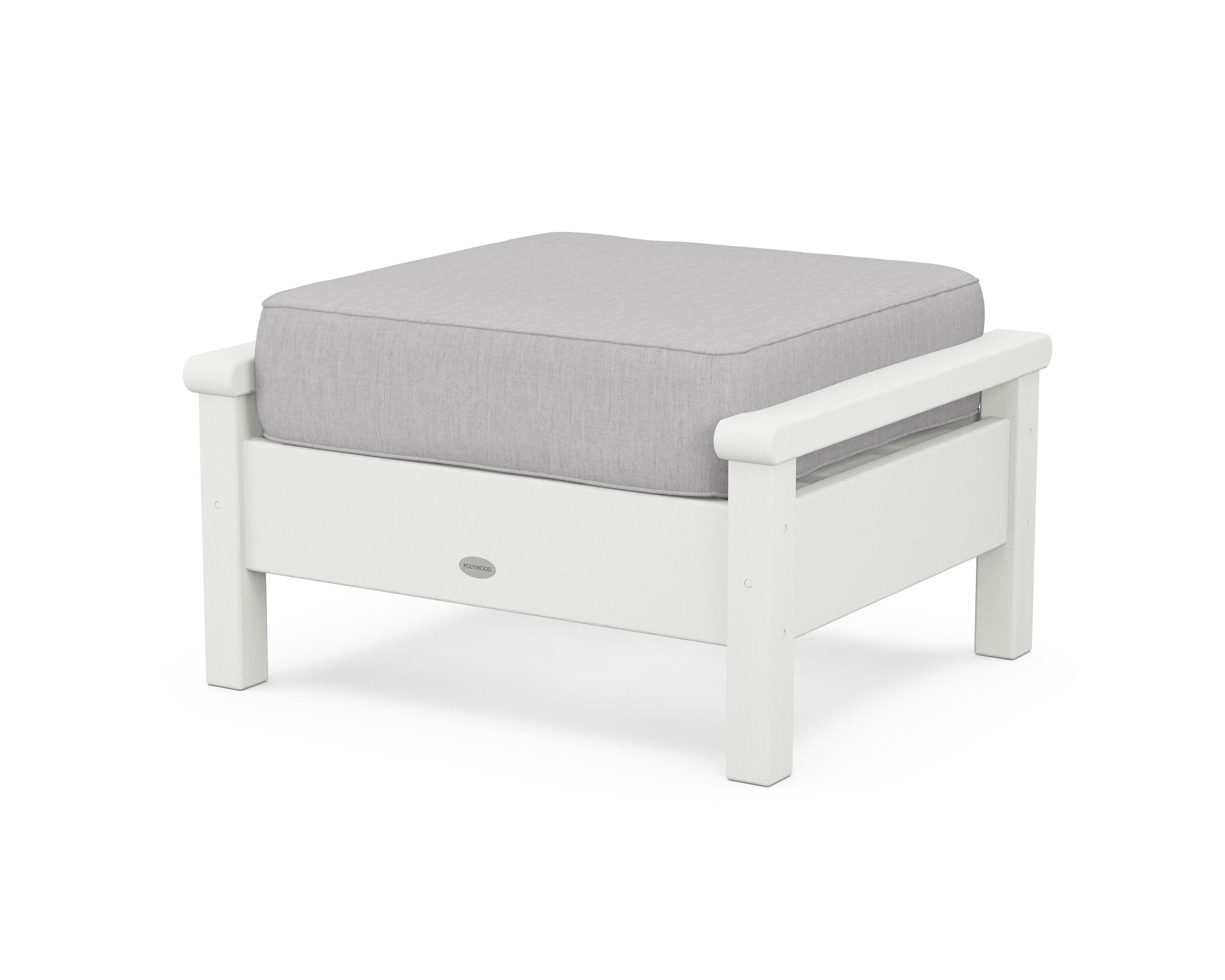 Harbour Deep Seating Ottoman in Vintage White / Granite