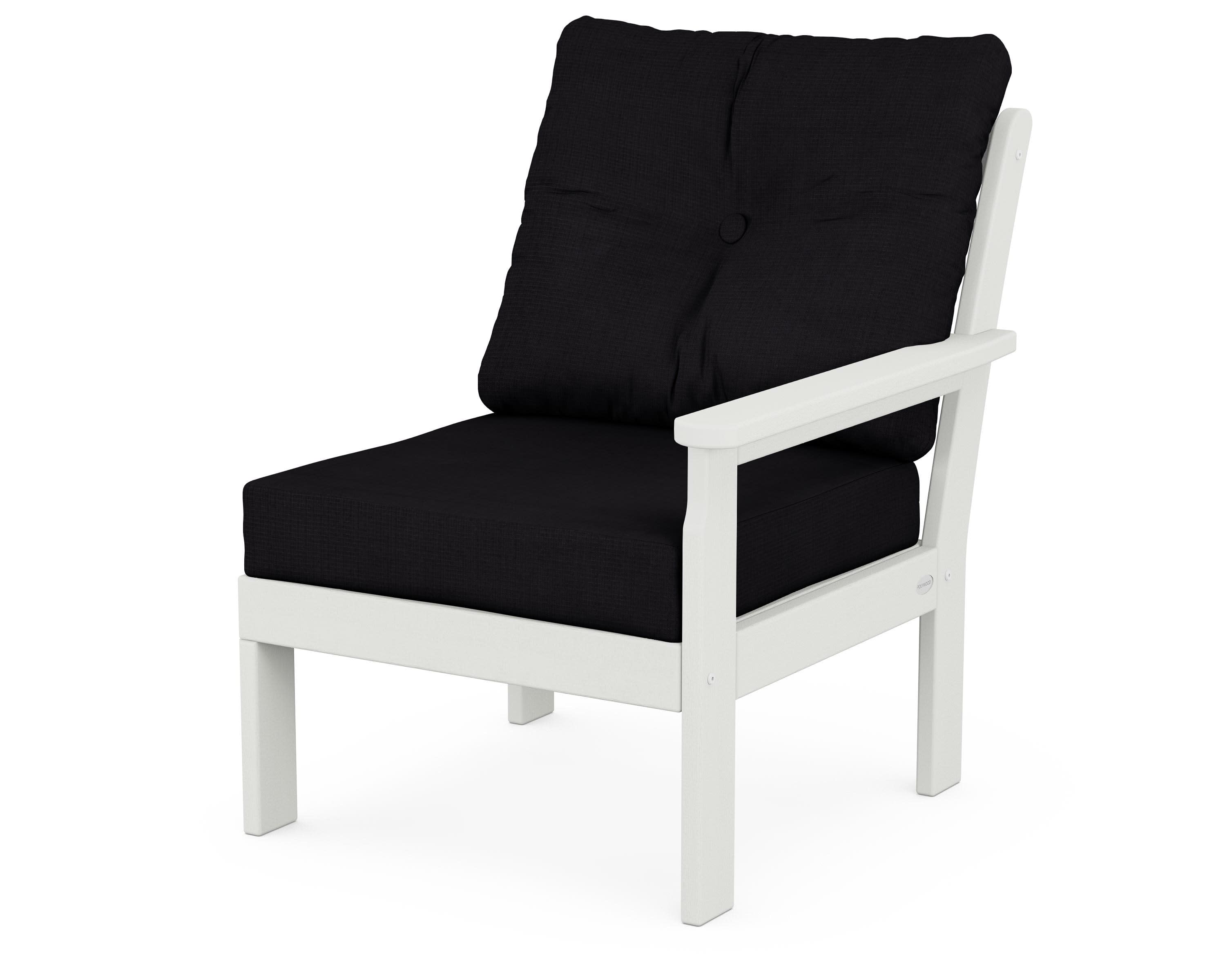 Vineyard Modular Right Arm Chair in Vintage White / Midnight Linen